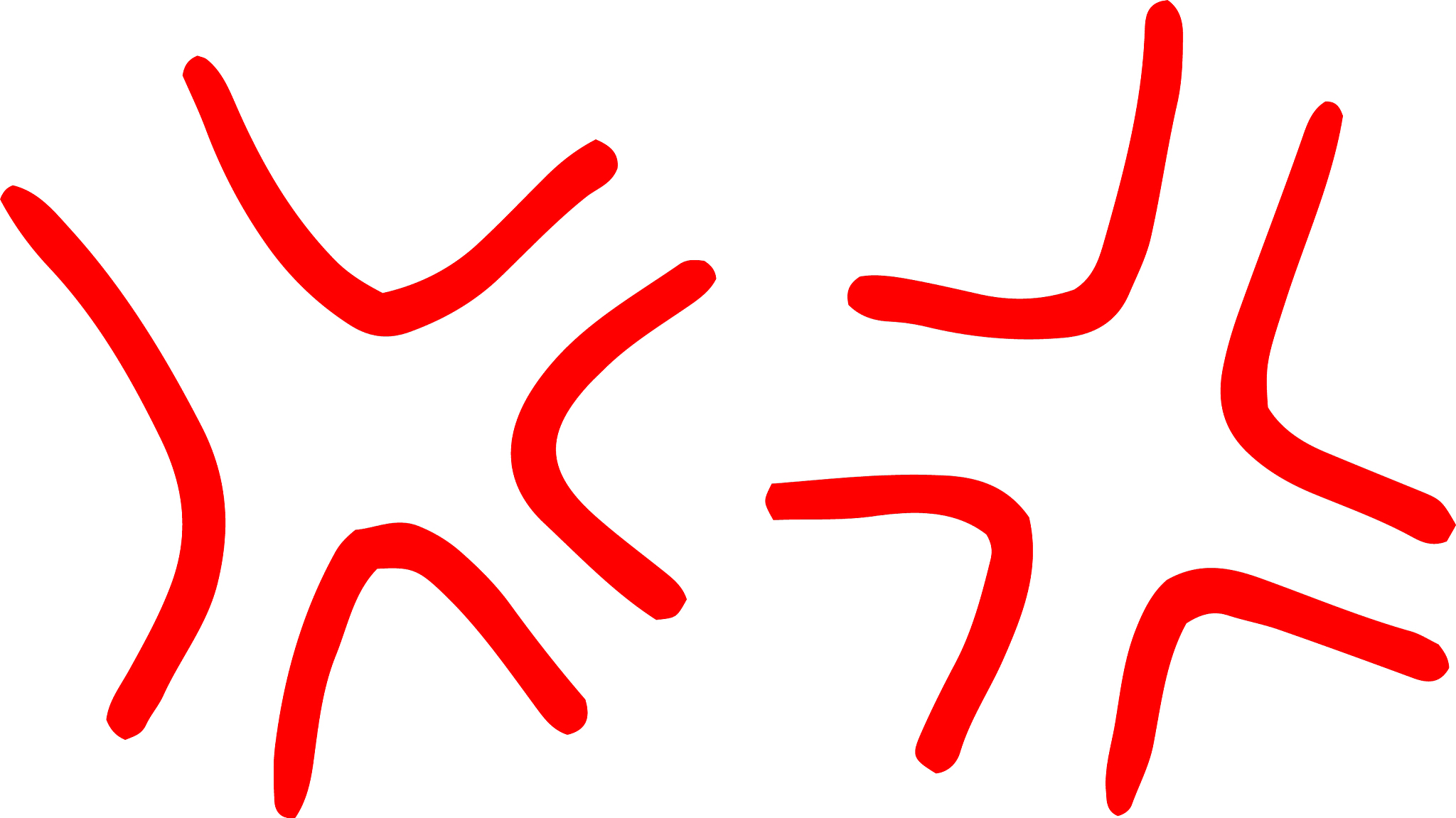 variation white handwritten red anger mark
