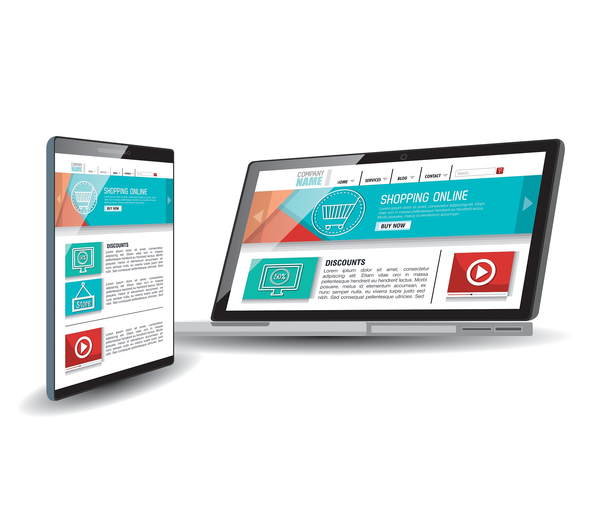 website template in electronic devices