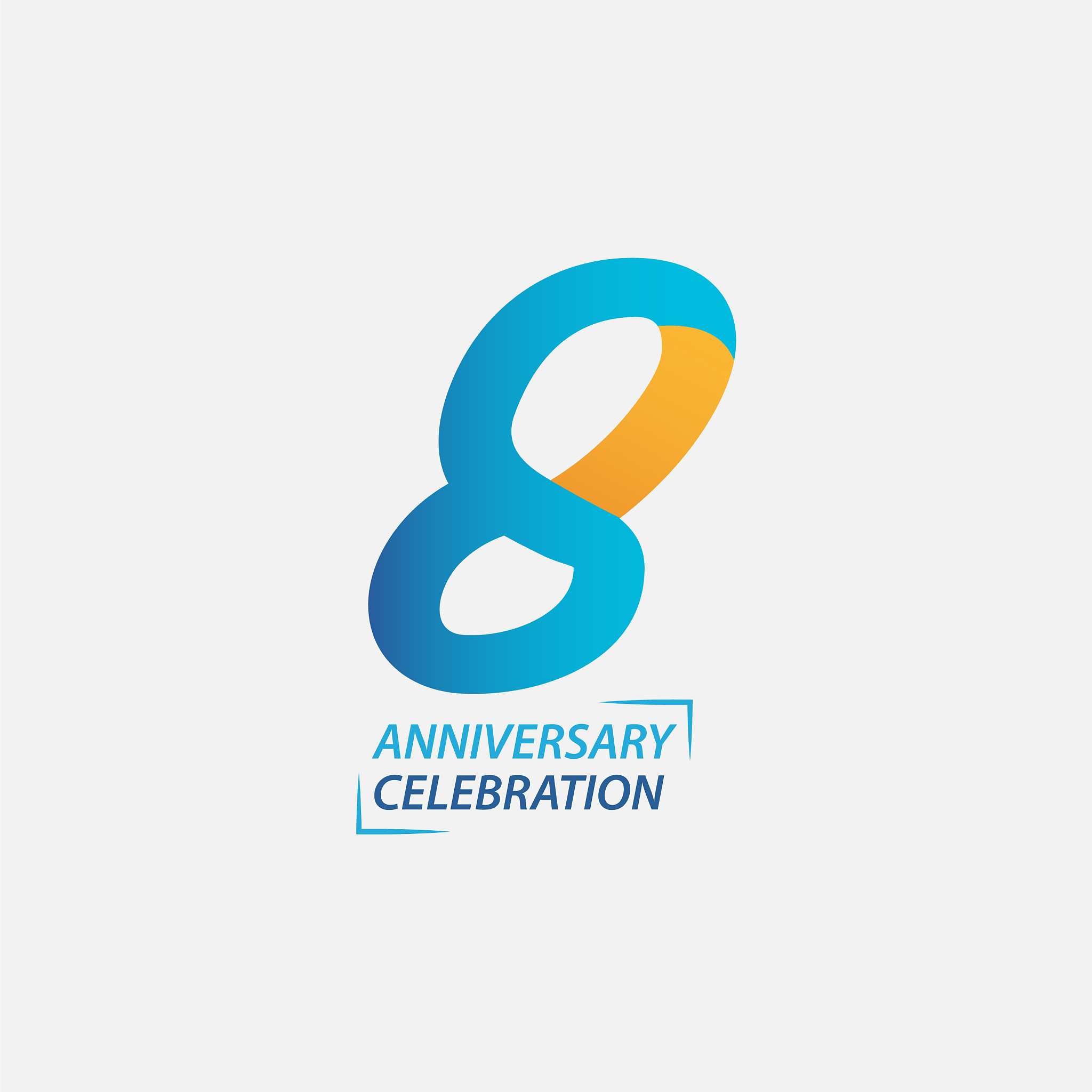 8 year anniversary celebration template design