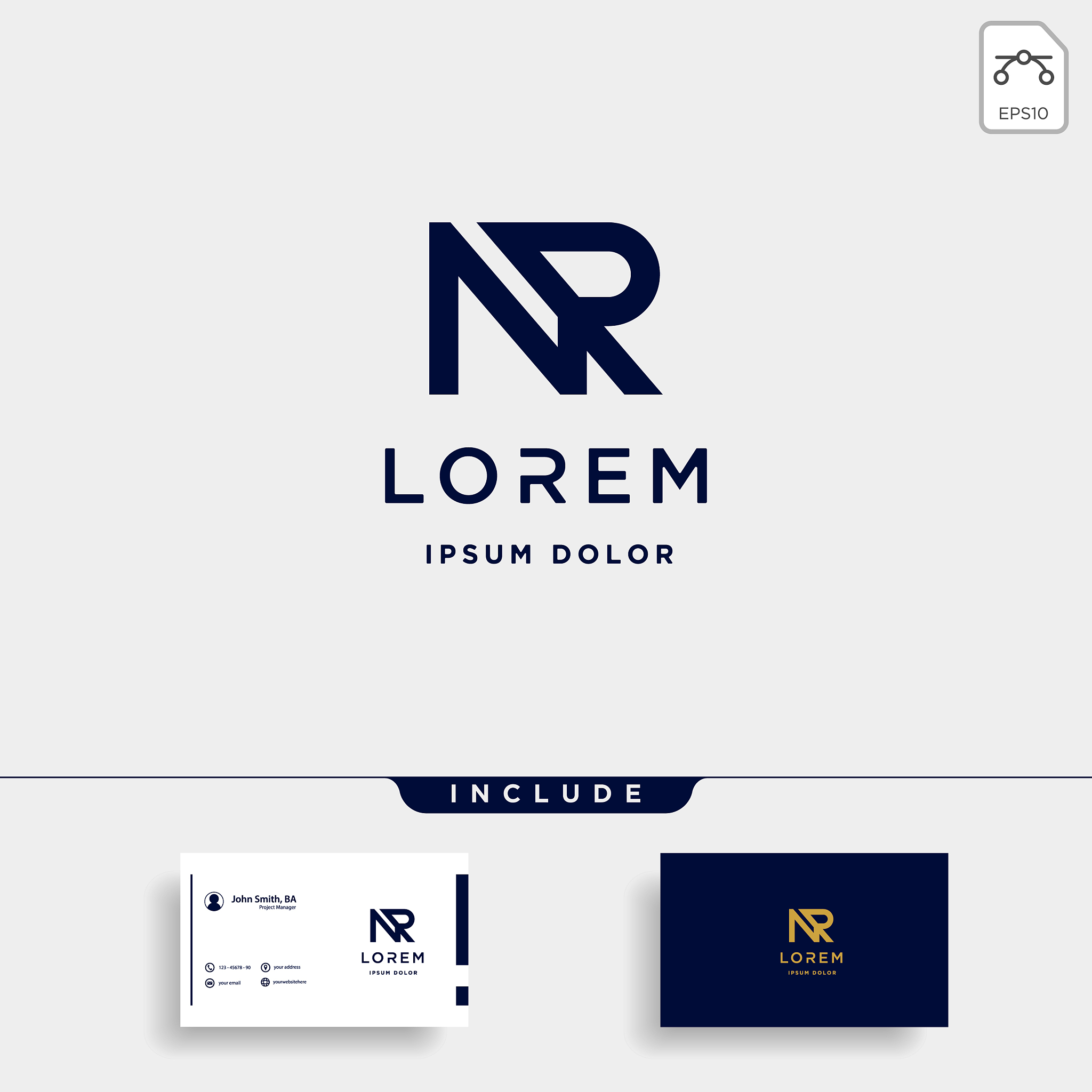 letter nr ar r n logo design simple