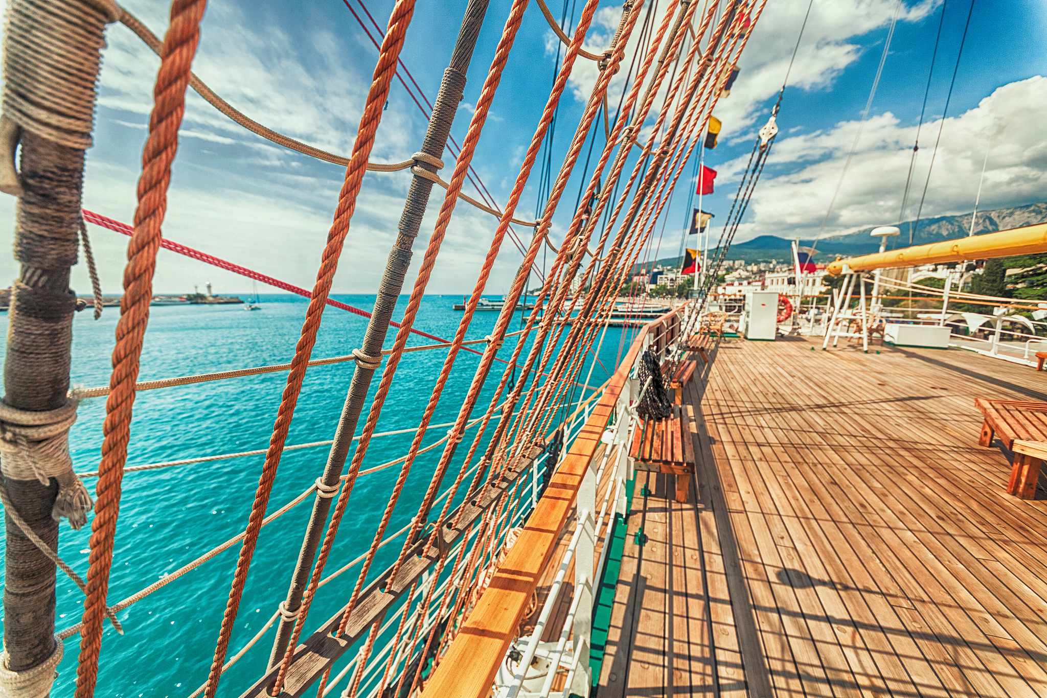 rigging of the ship.