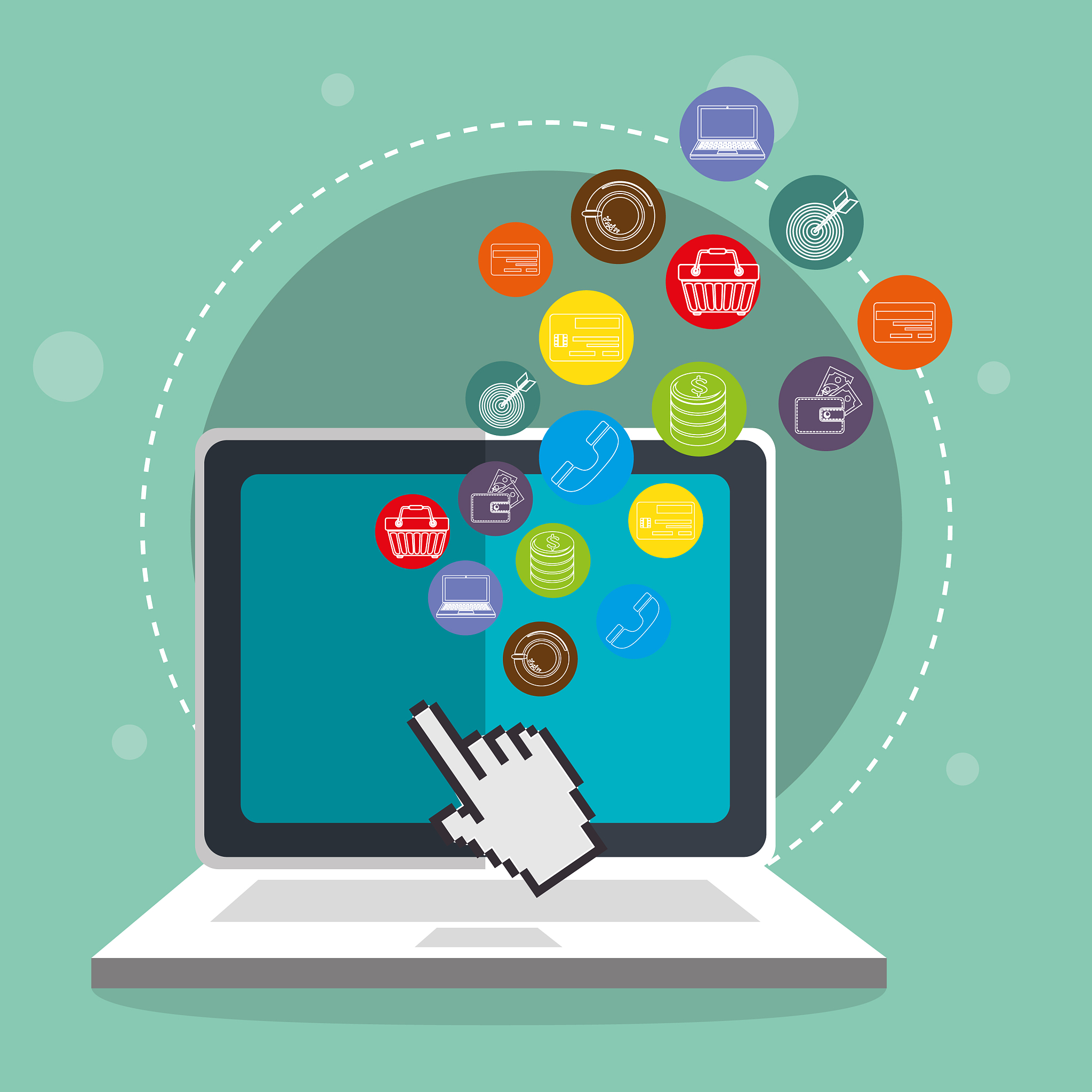 electronic commerce set icons