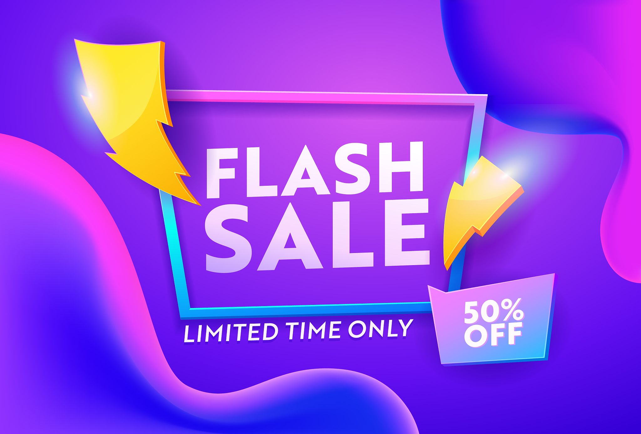 flash sale discount poster online banner design