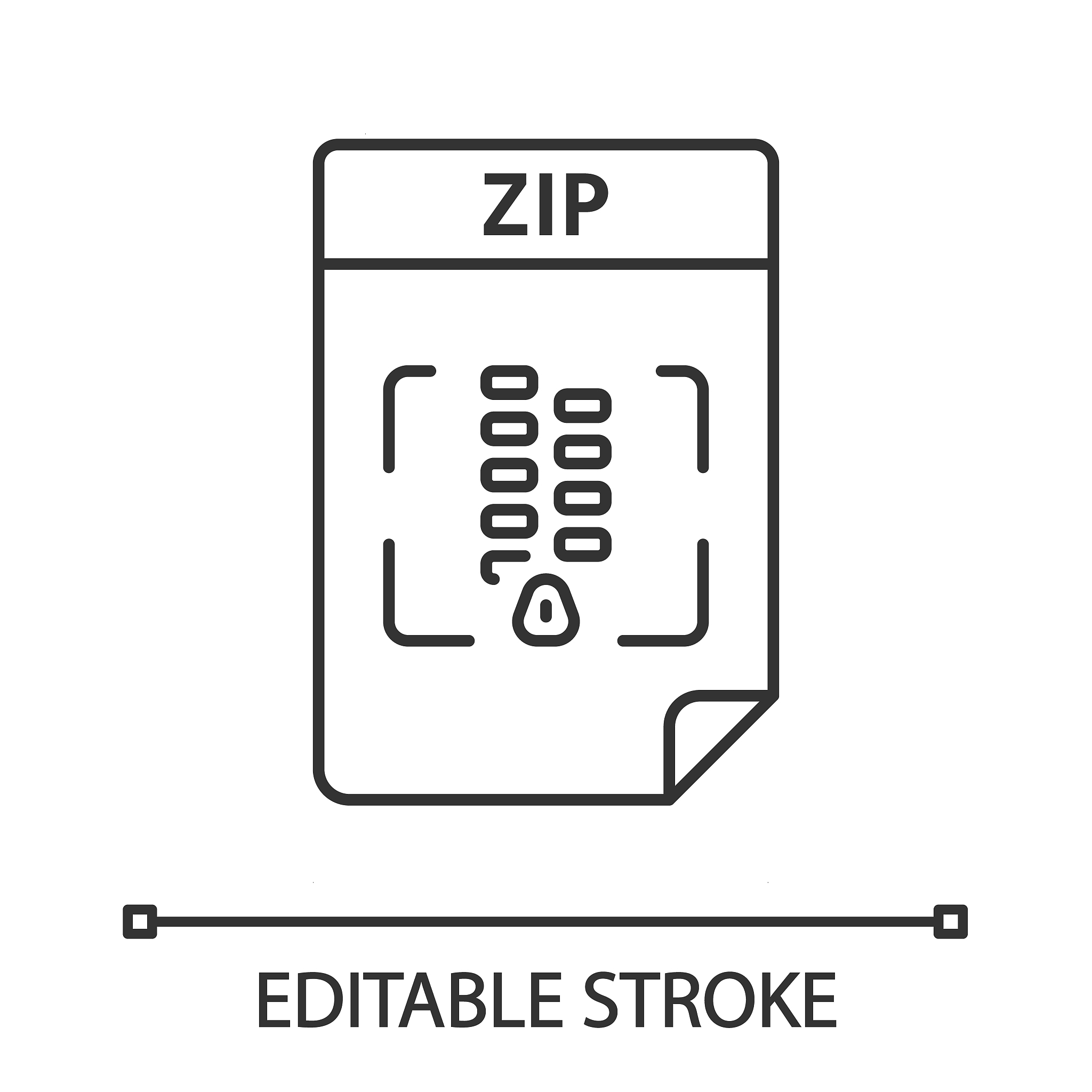 zip file linear icon