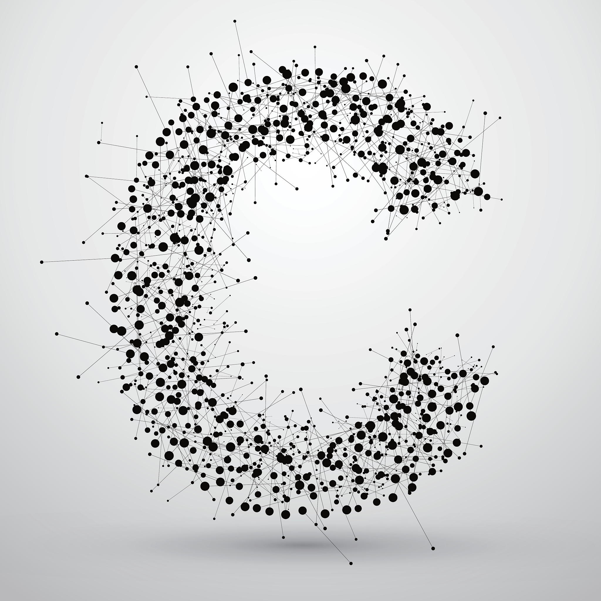 point line consisting of letters, font design.