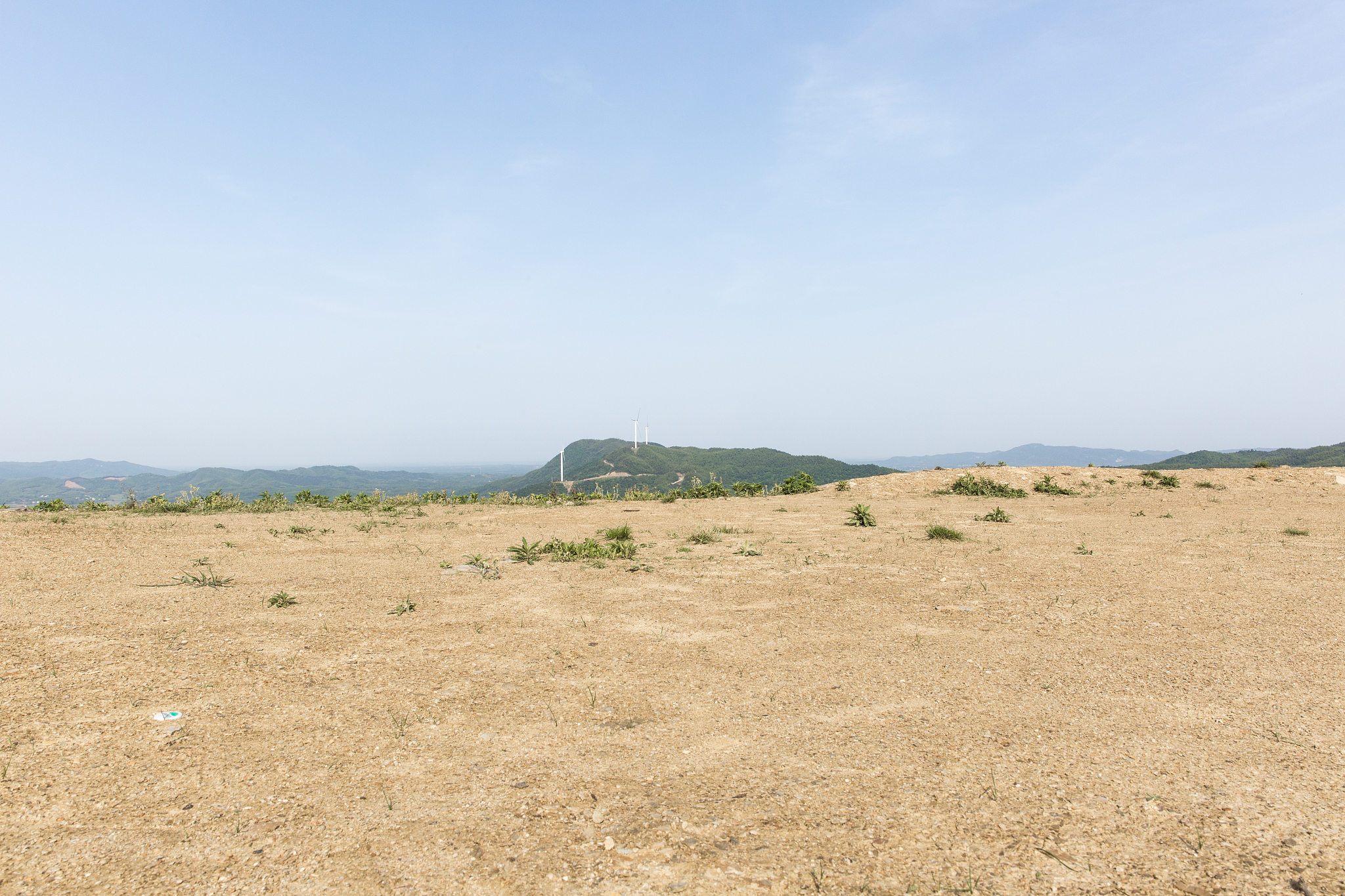 mountain top with horizon
