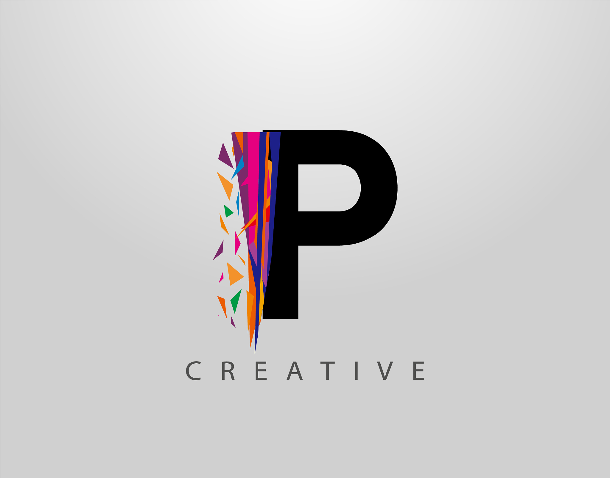 creative letter p logo mosaic abstract p letter