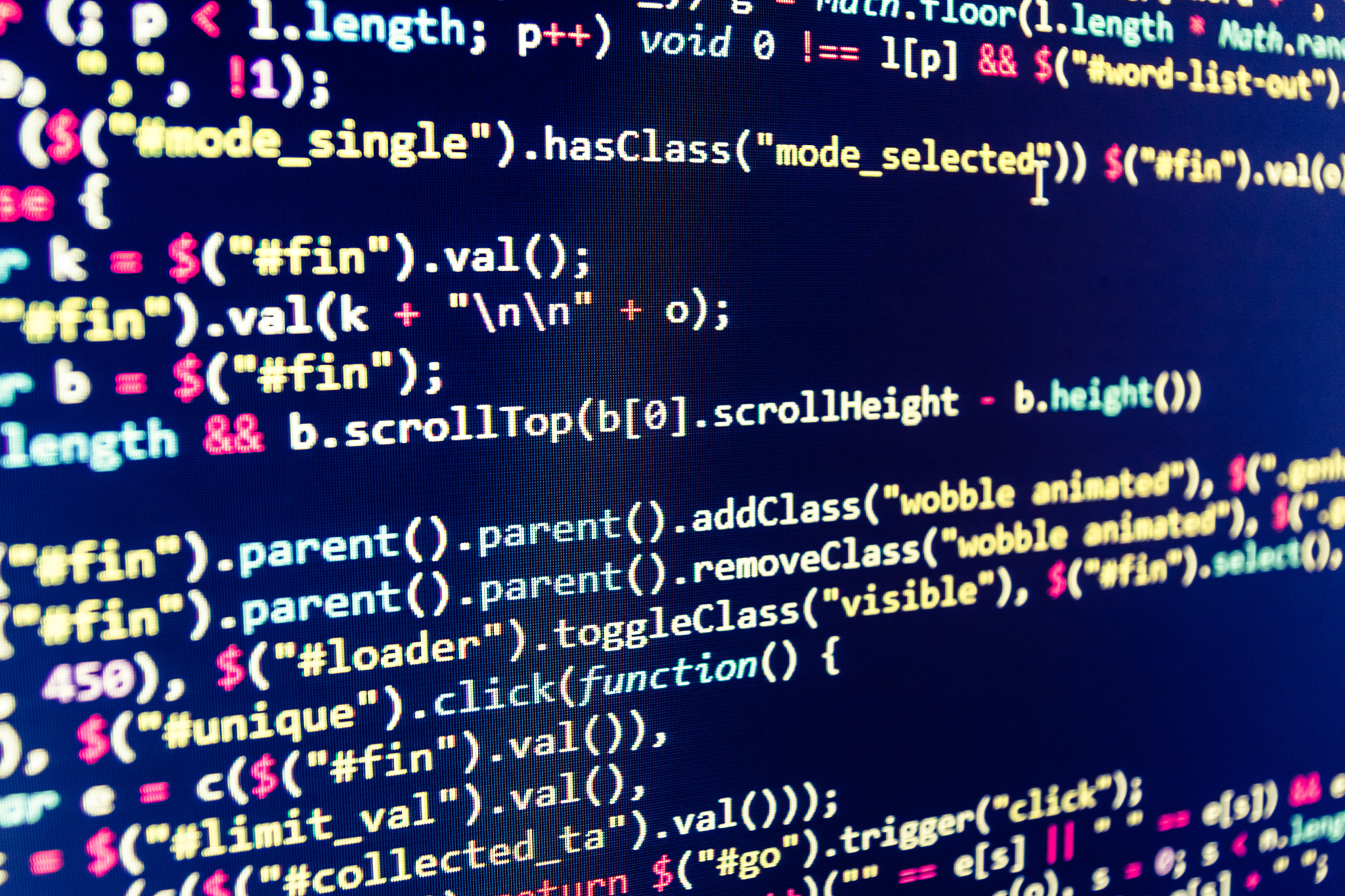 software developer programming code on computer