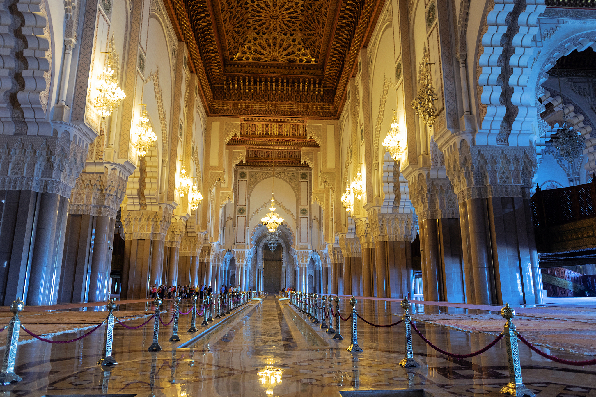 inside the hassan ii mosque, casablanca, morocco north africa