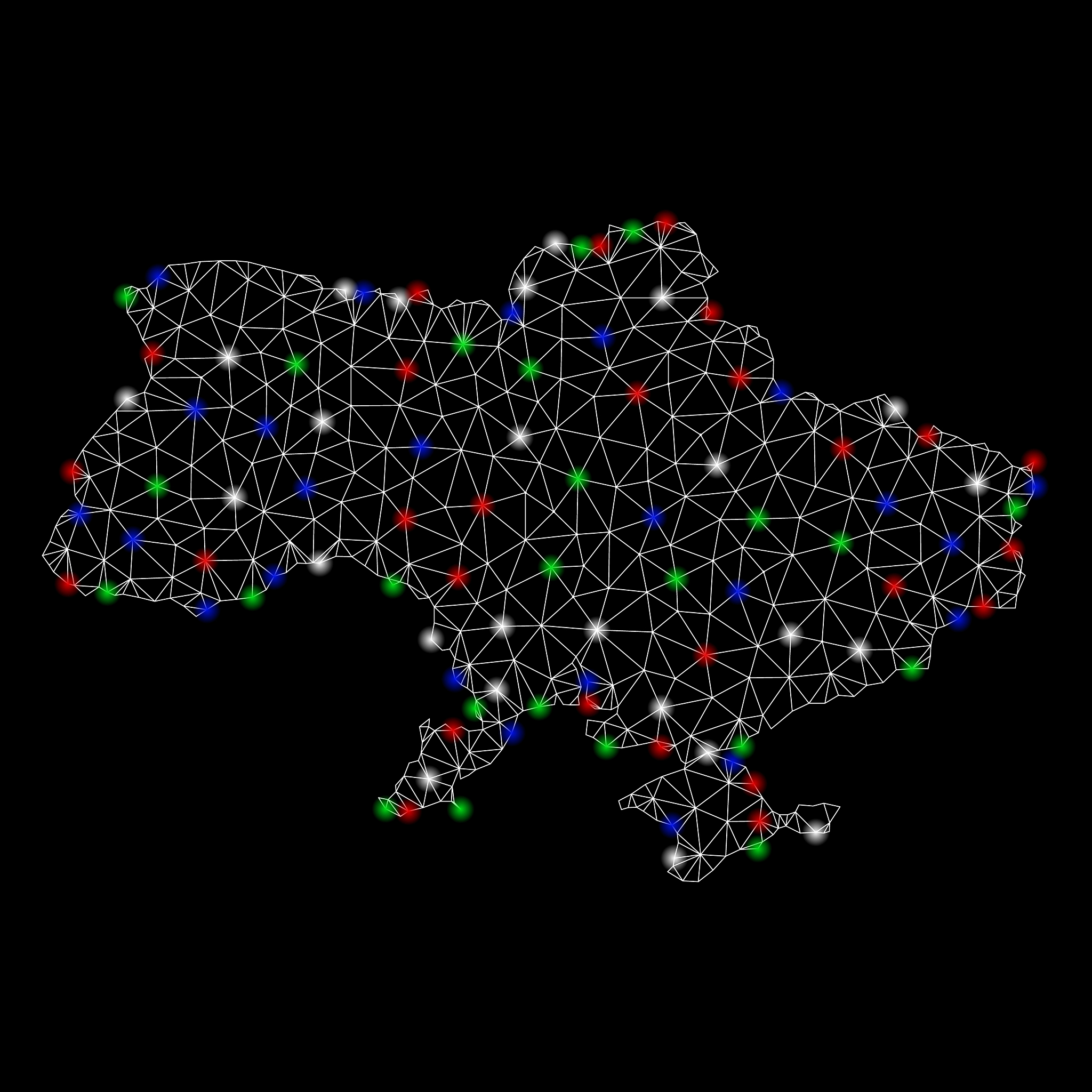 bright mesh carcass ukraine map with crimea with
