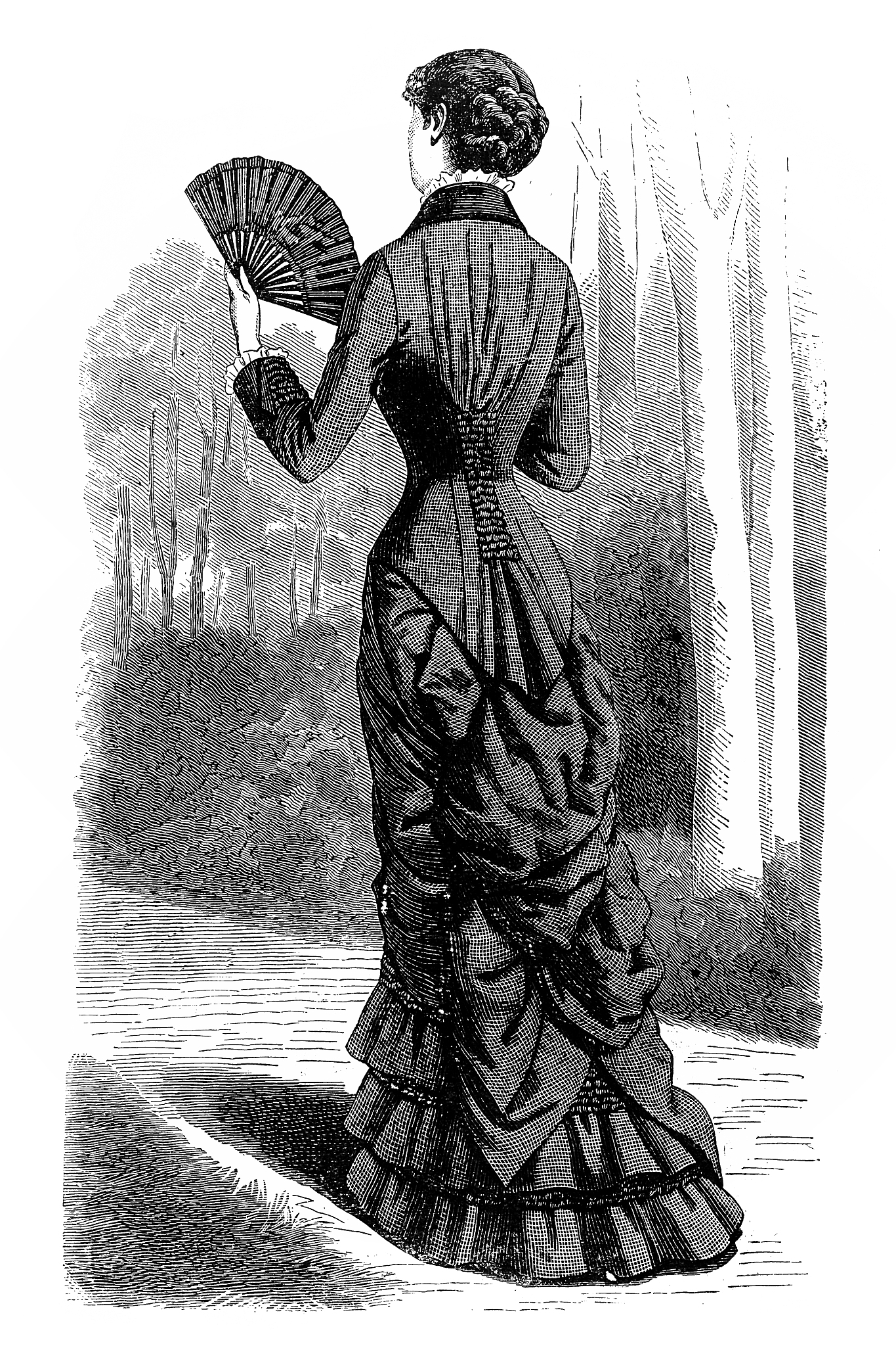 victorian fashion woman holding hand fan