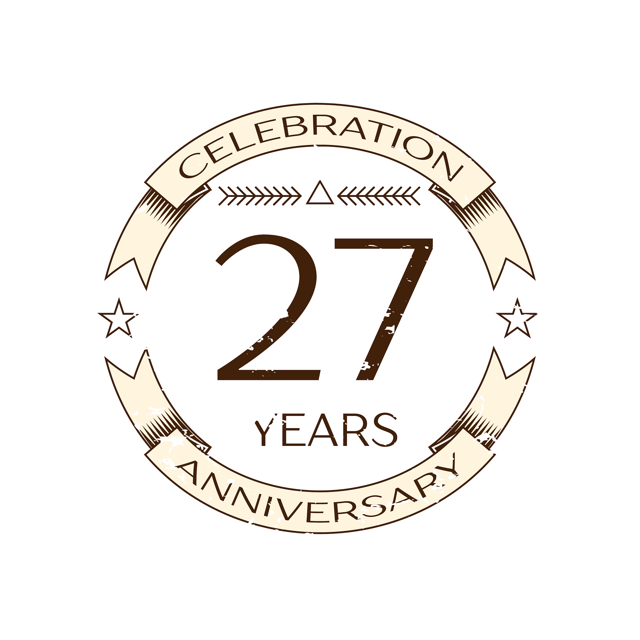 twenty seven years anniversary celebration logo