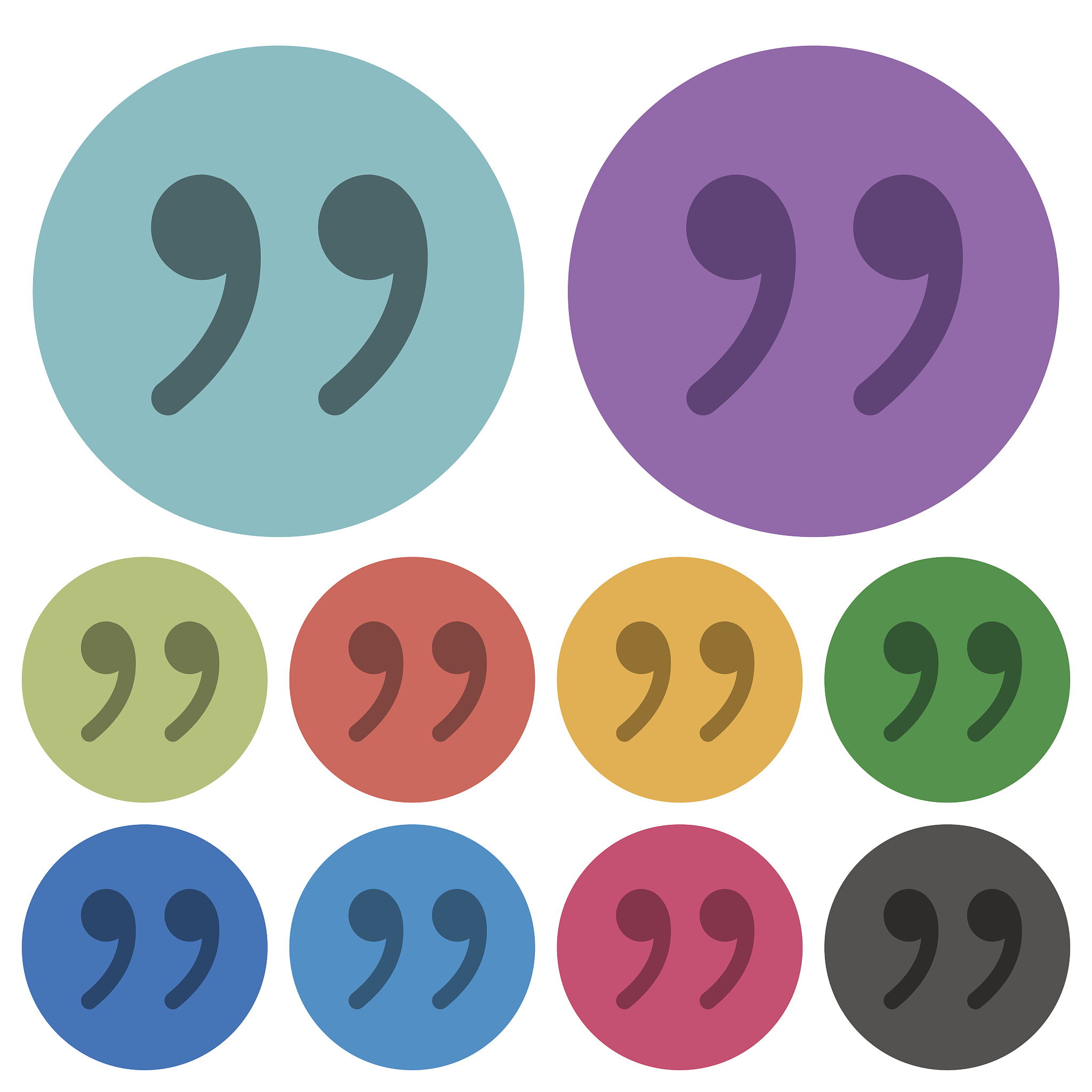 color quotation flat icons