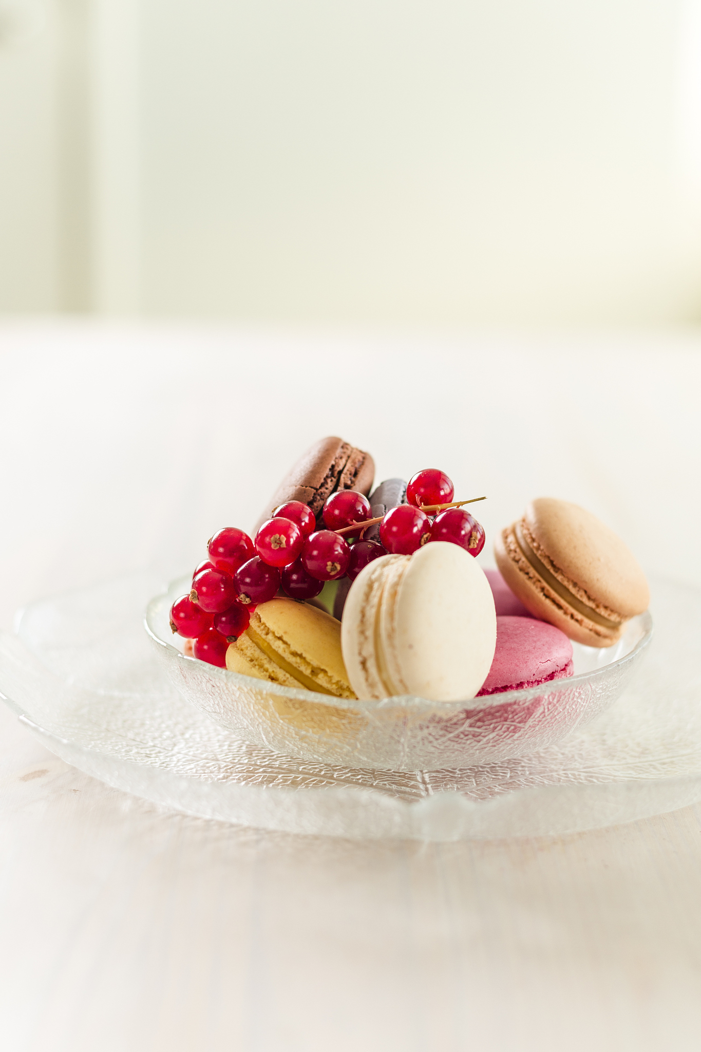 macarons macaroons with powder sugar