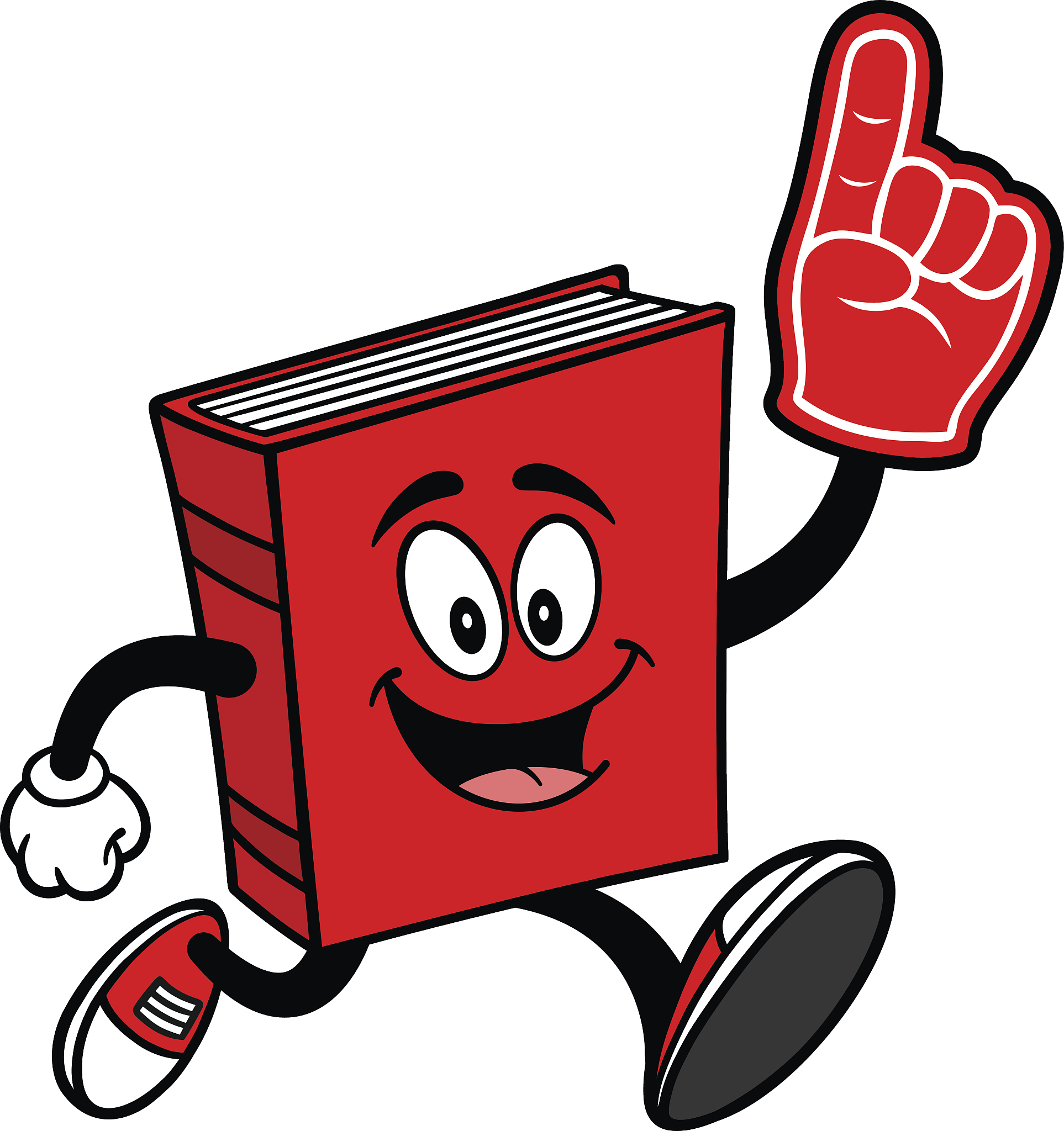 book running with foam finger