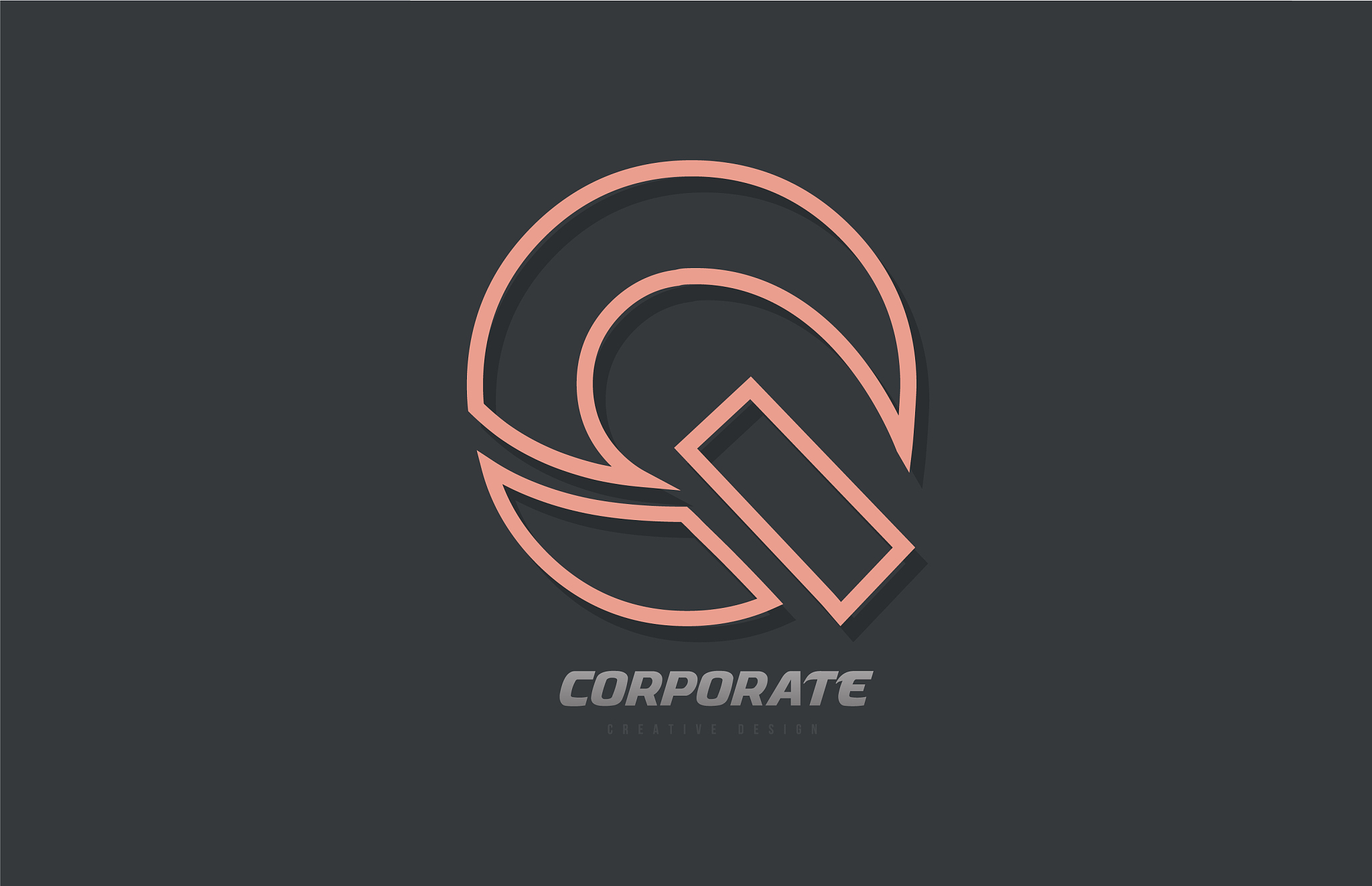 q alphabet letter line company business brown