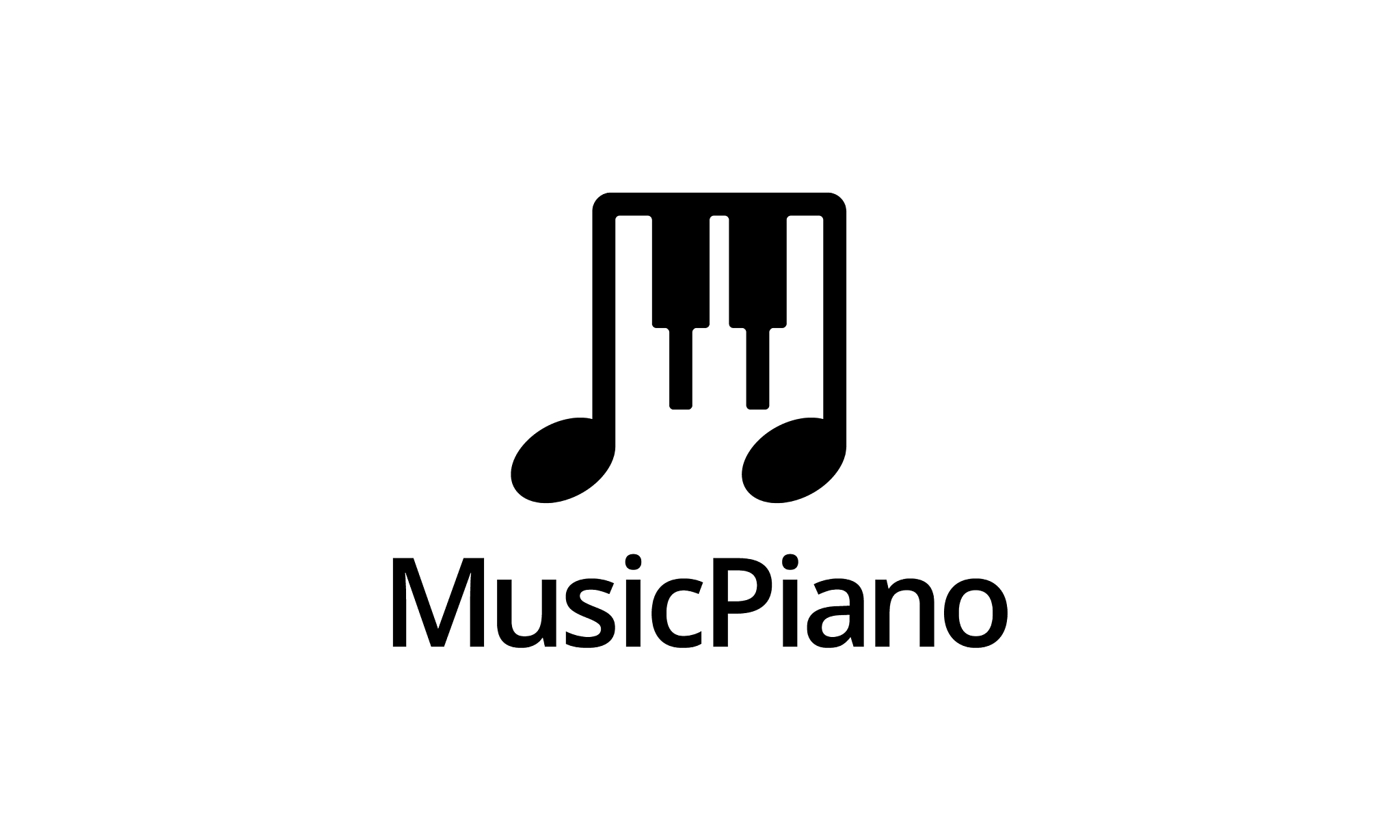 music piano logo design concept