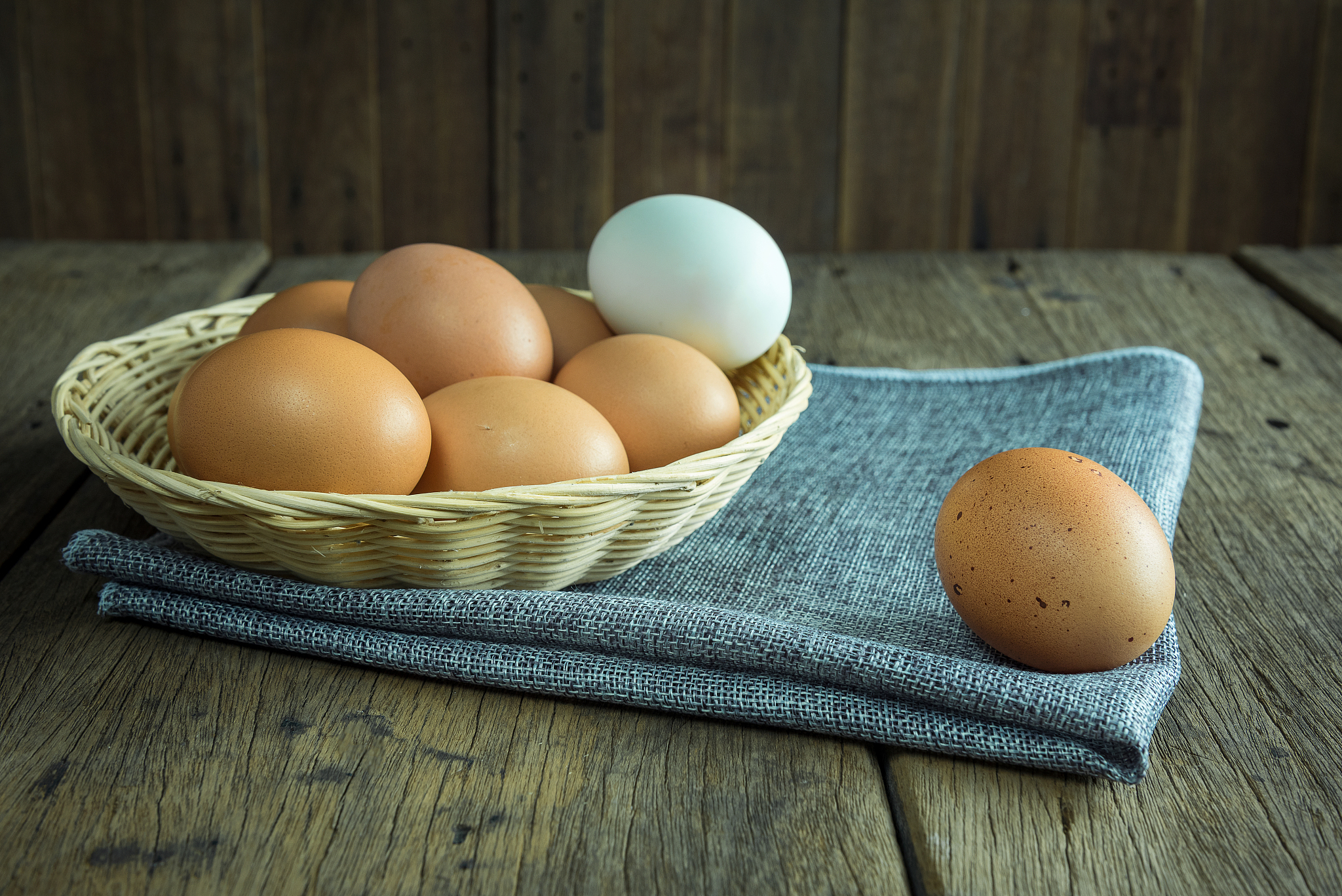 eggs, duck eggs, raw materials to cook the menu.