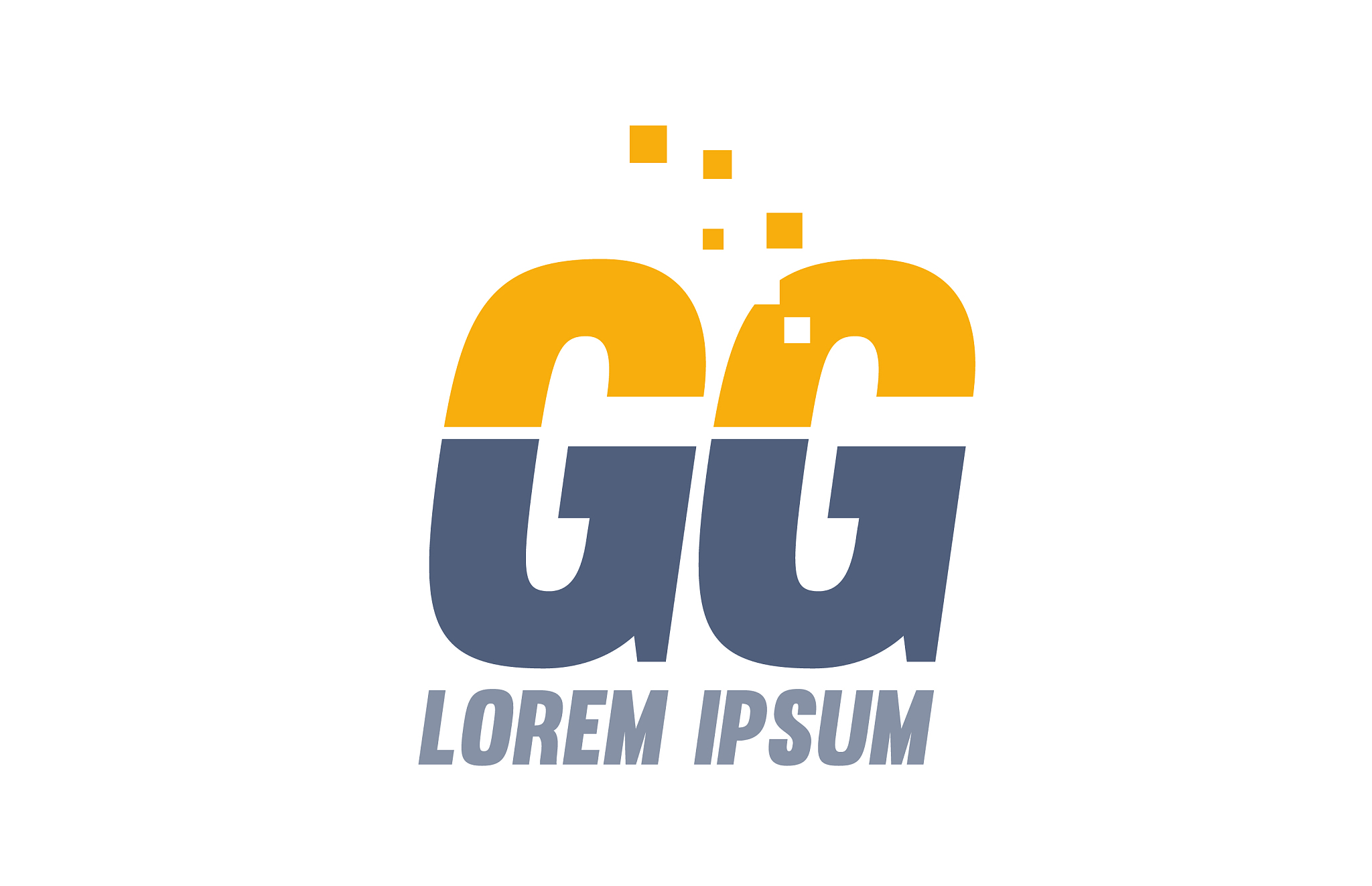 yellow blue gg g g alphabet letter logo company