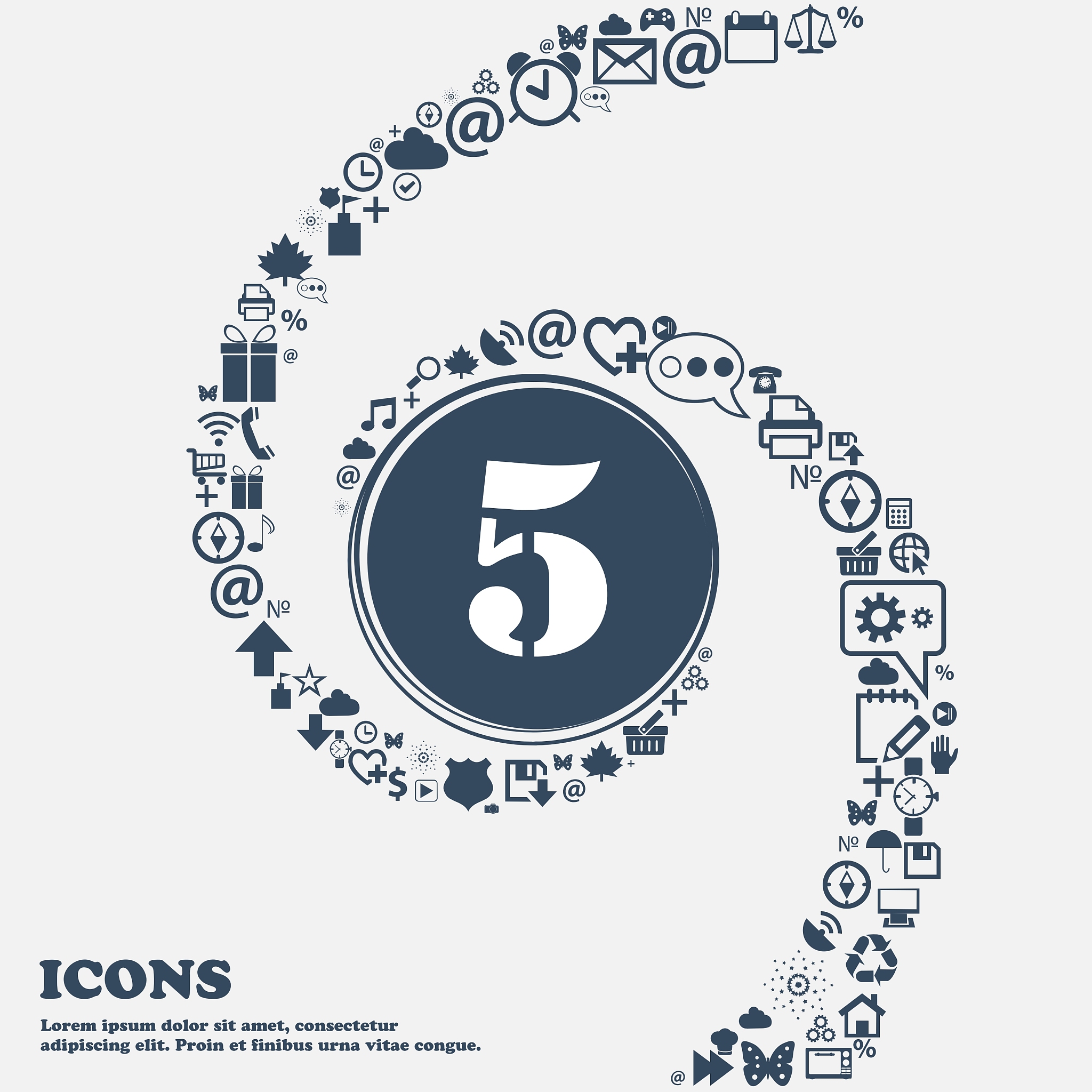 标志,图标,数字<strong>5</strong>,在中心,几何形状,概念,中心,品牌名称,证章