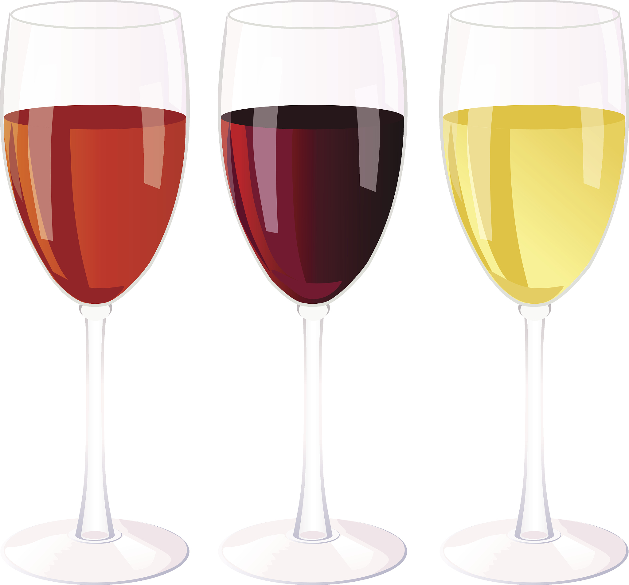 three glasses of wine.