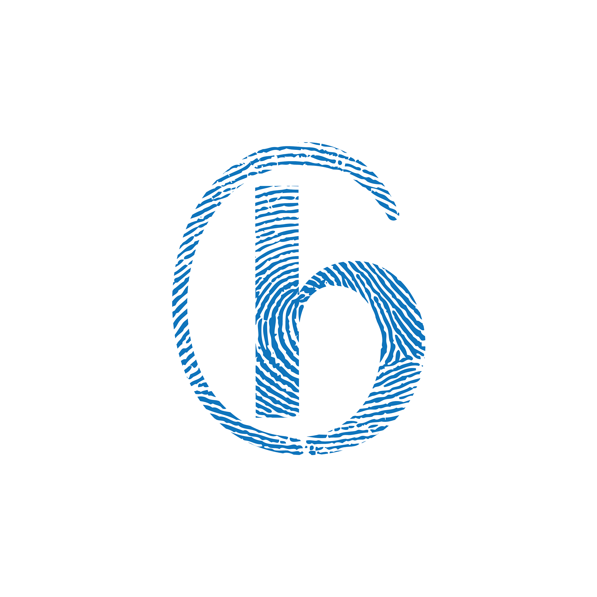 b letter line logo fingerprint design