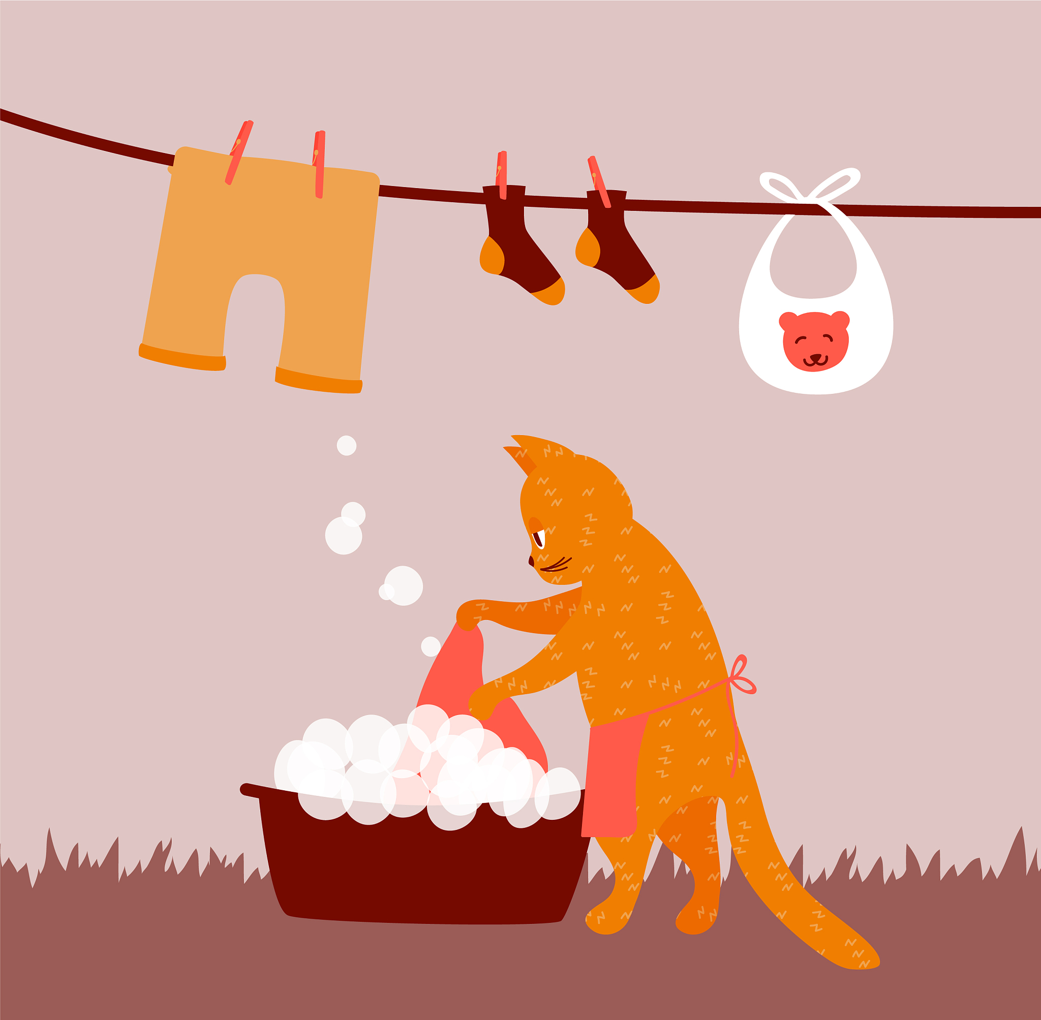 妈妈一边洗衣服一边干什么，