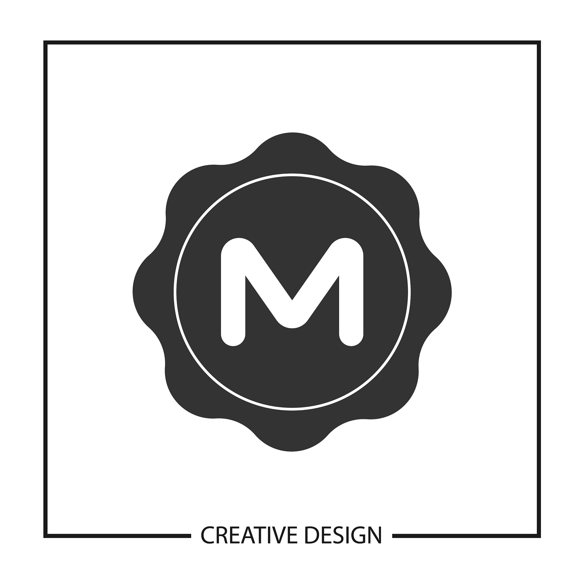initial letter m logo template design