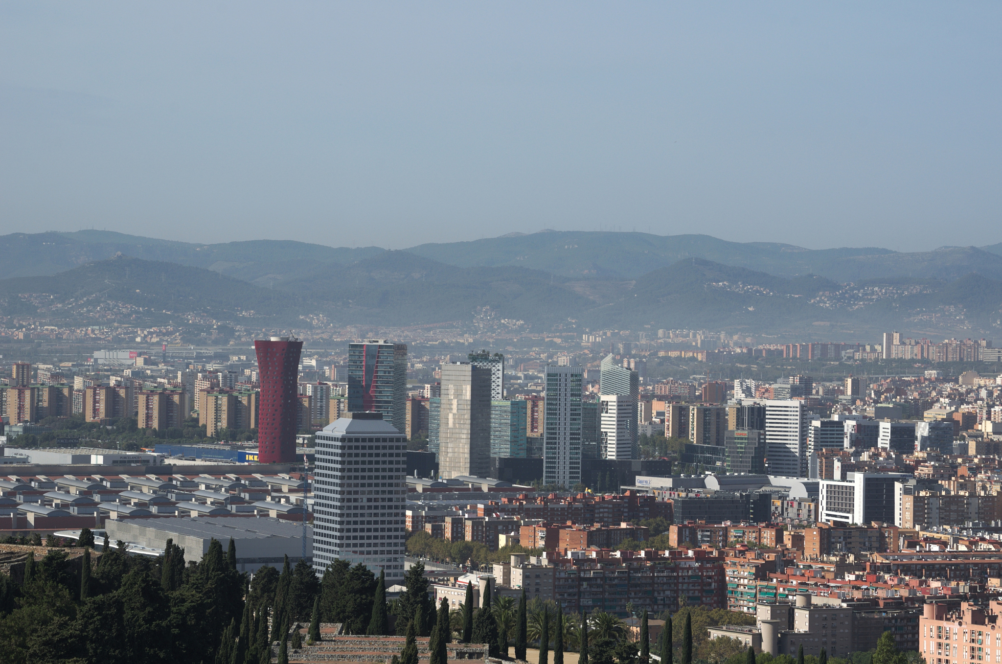 aerial view of barcelona