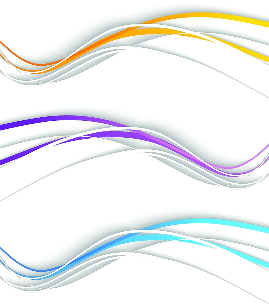 set of wavy banners