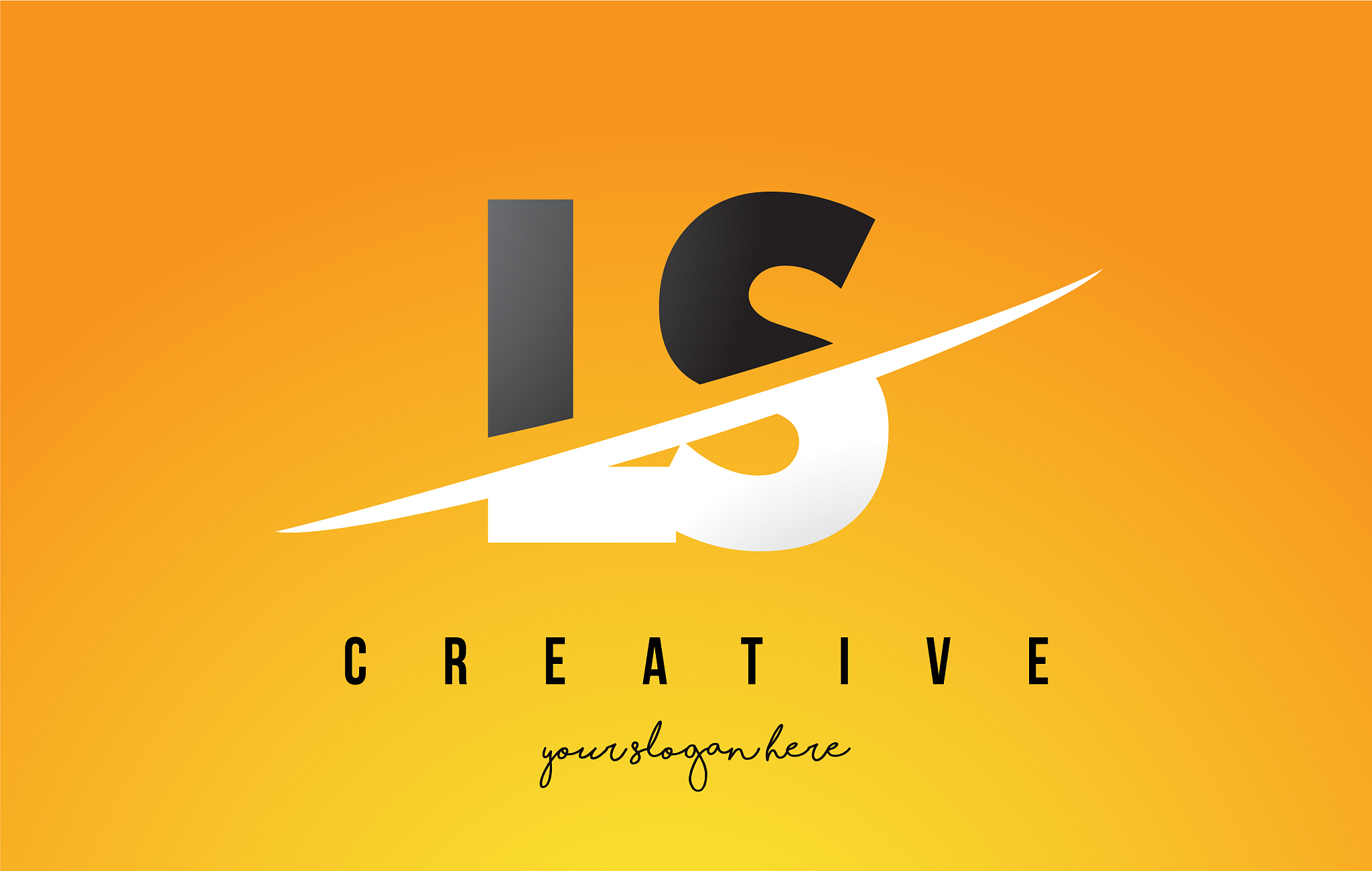ls l s letter modern logo design with yellow