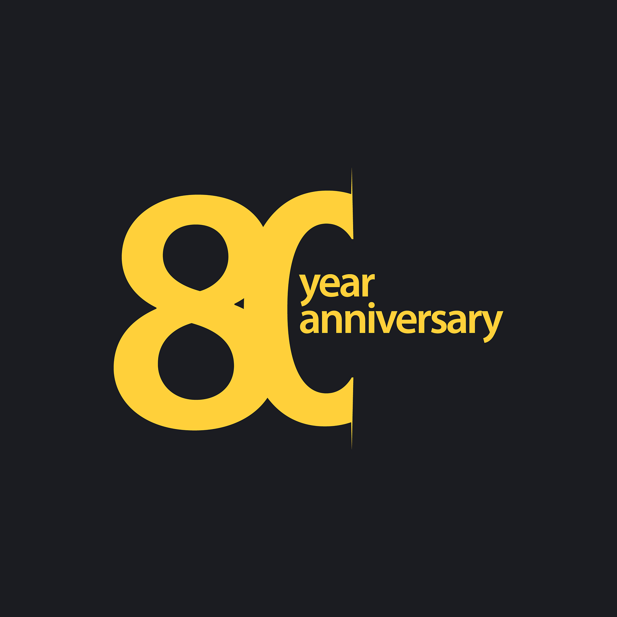 80 year anniversary template design