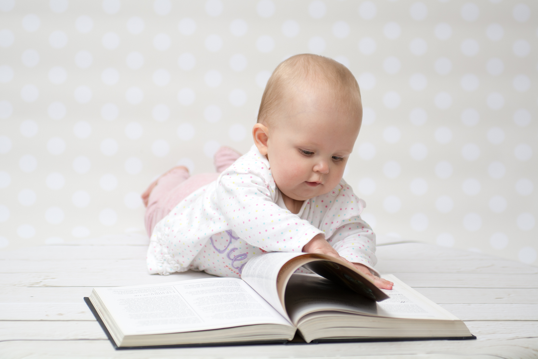baby with the book