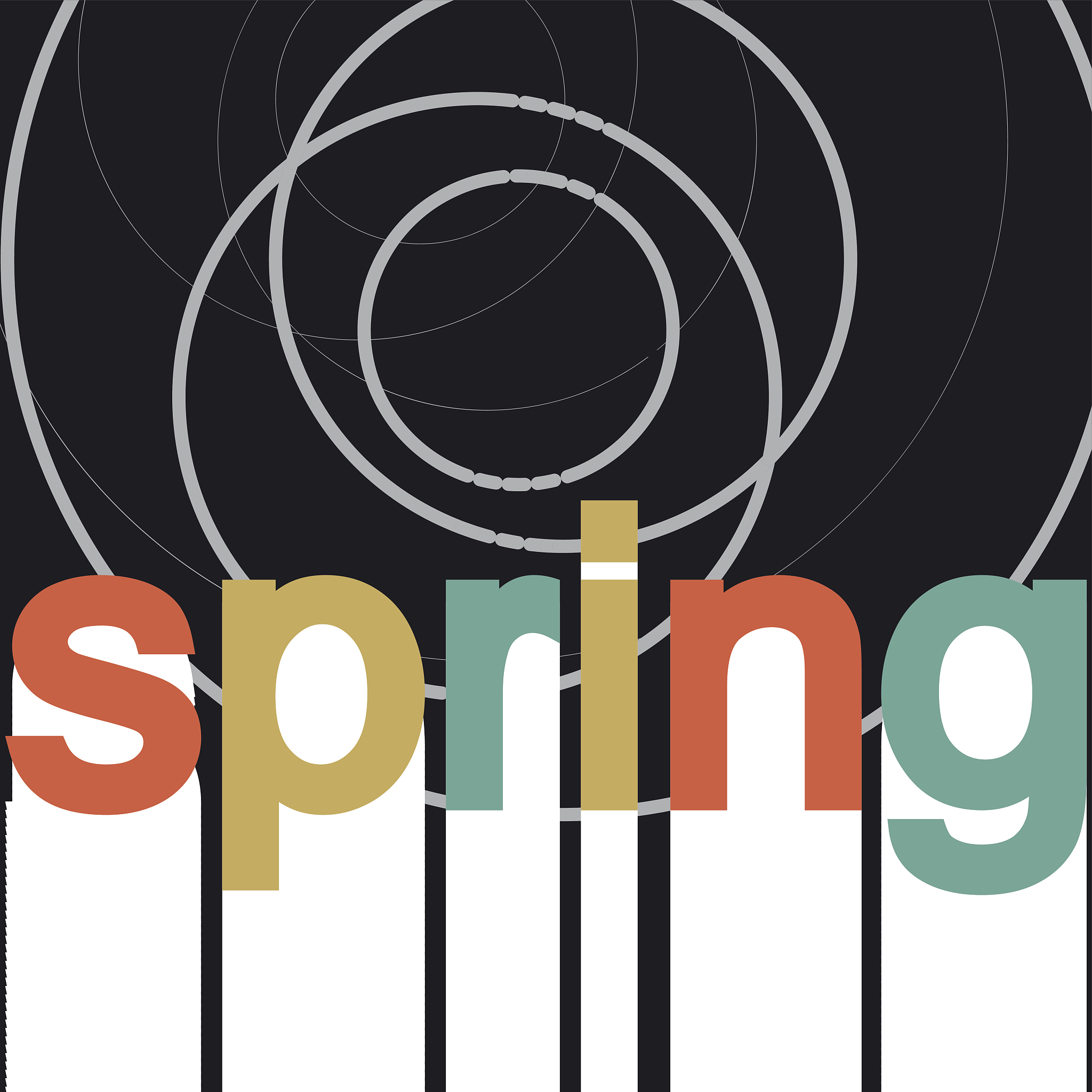 vector card with print and sign spring