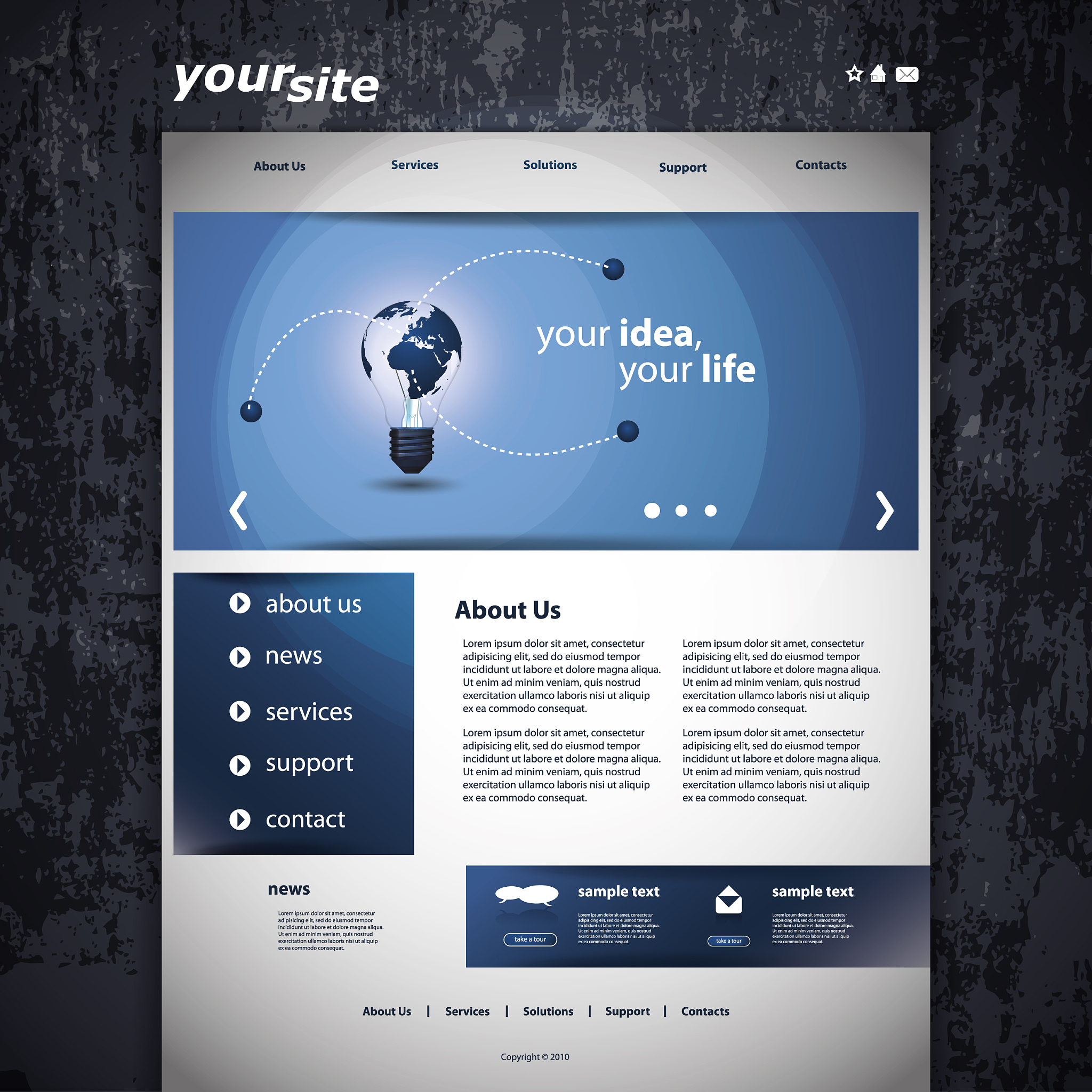 one page website template