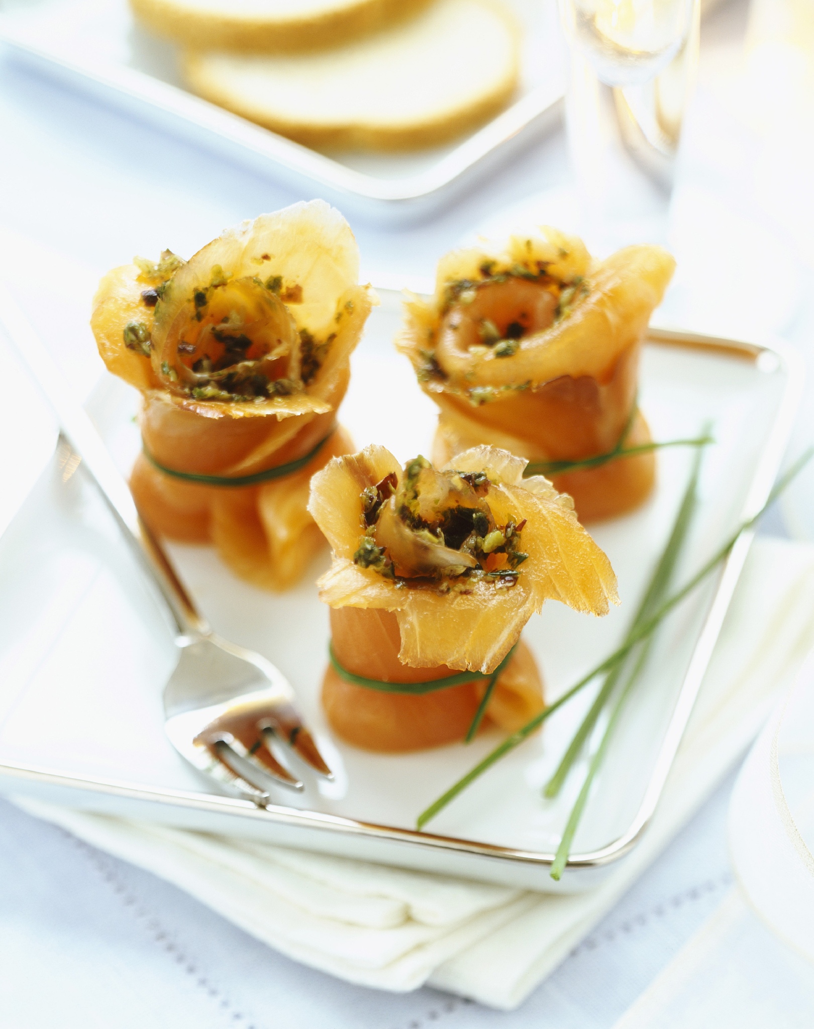smoked salmon and seaweed rolls