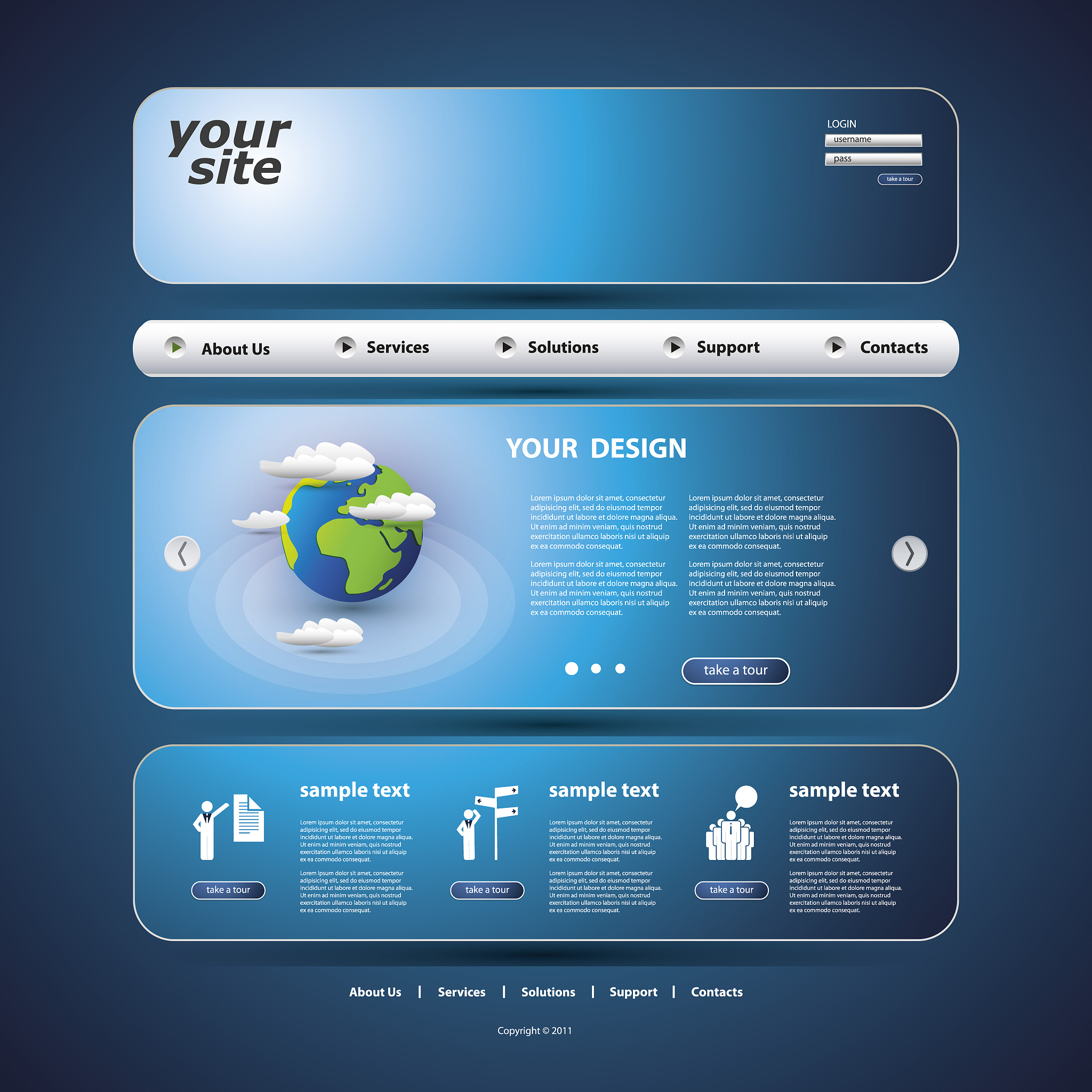 one page website template