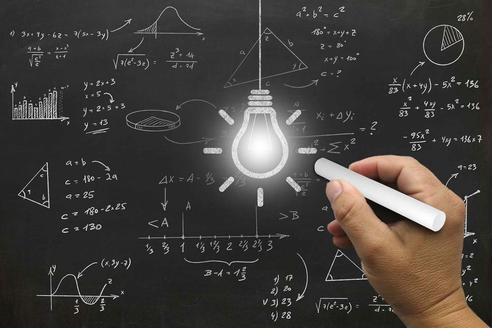 new creative idea light bulb blackboard