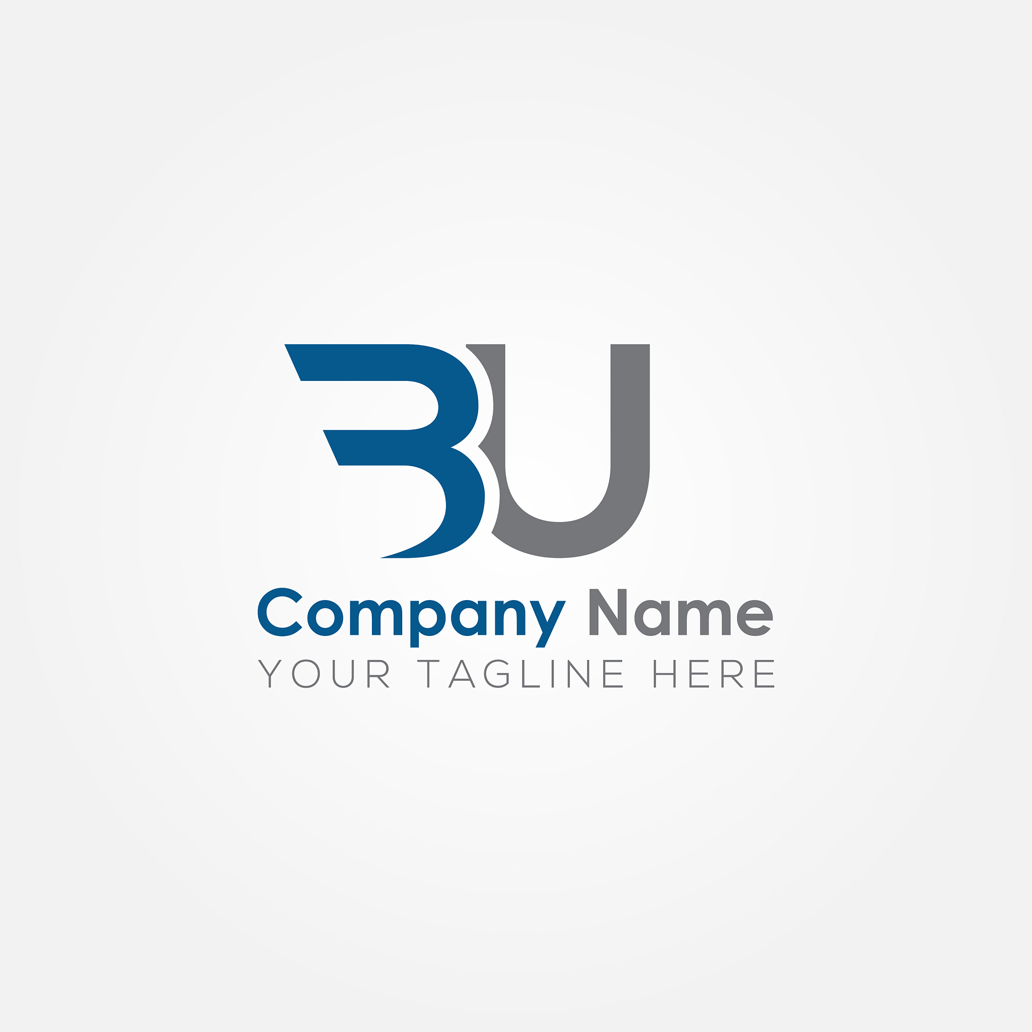 initial bu letter logo with creative modern