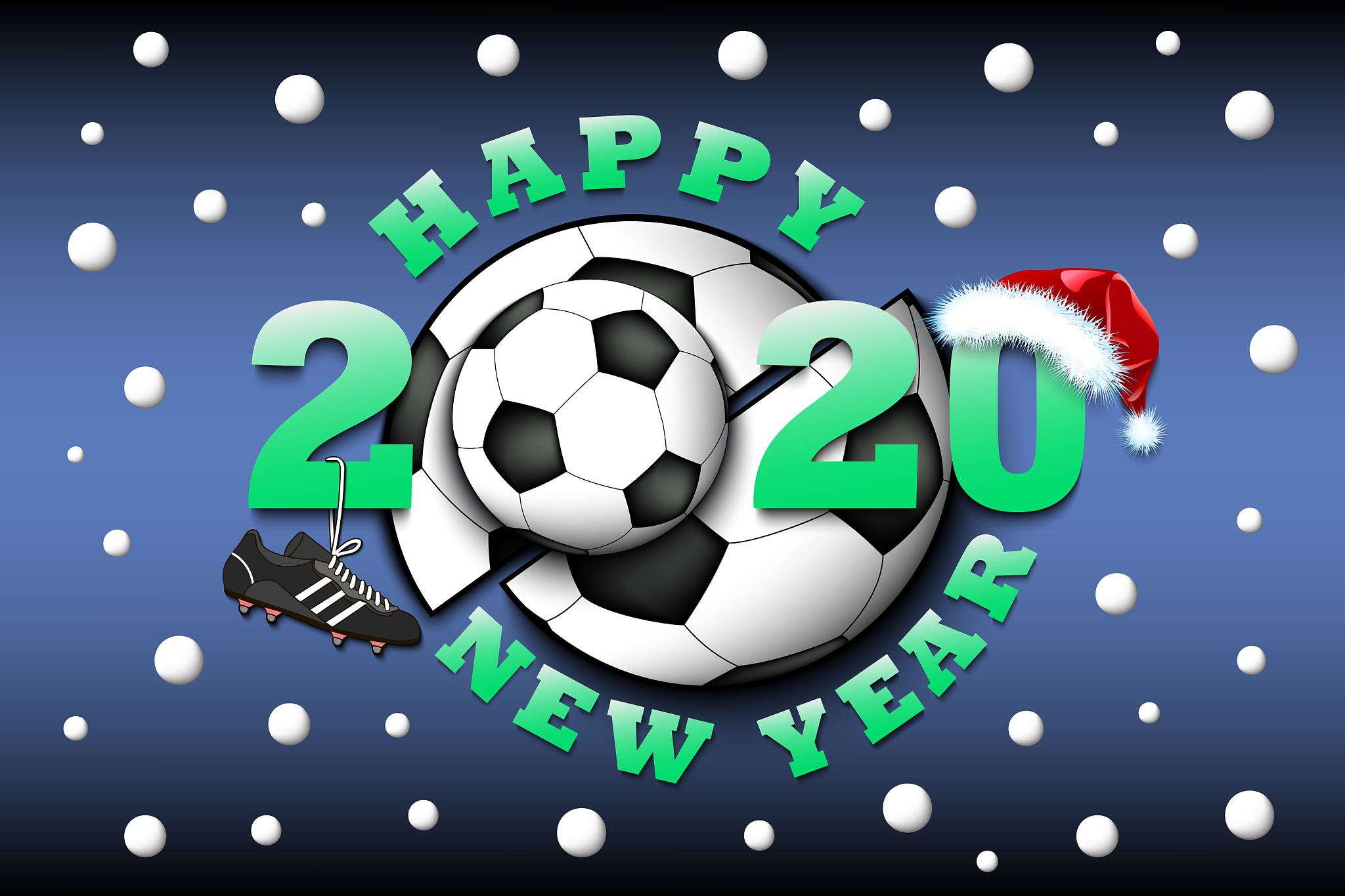 happy new year 2020 and soccer ball