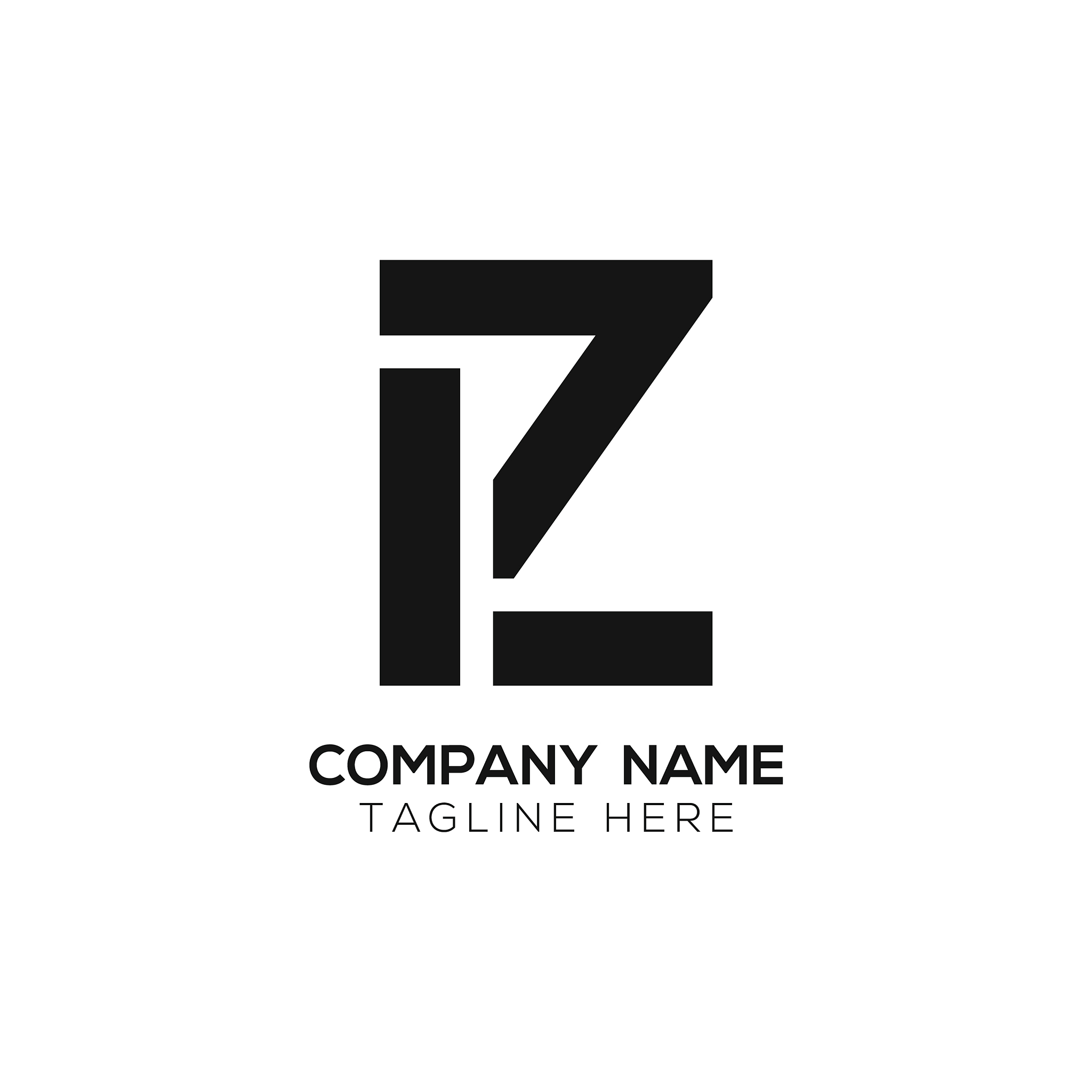 initial lz letter business logo design template