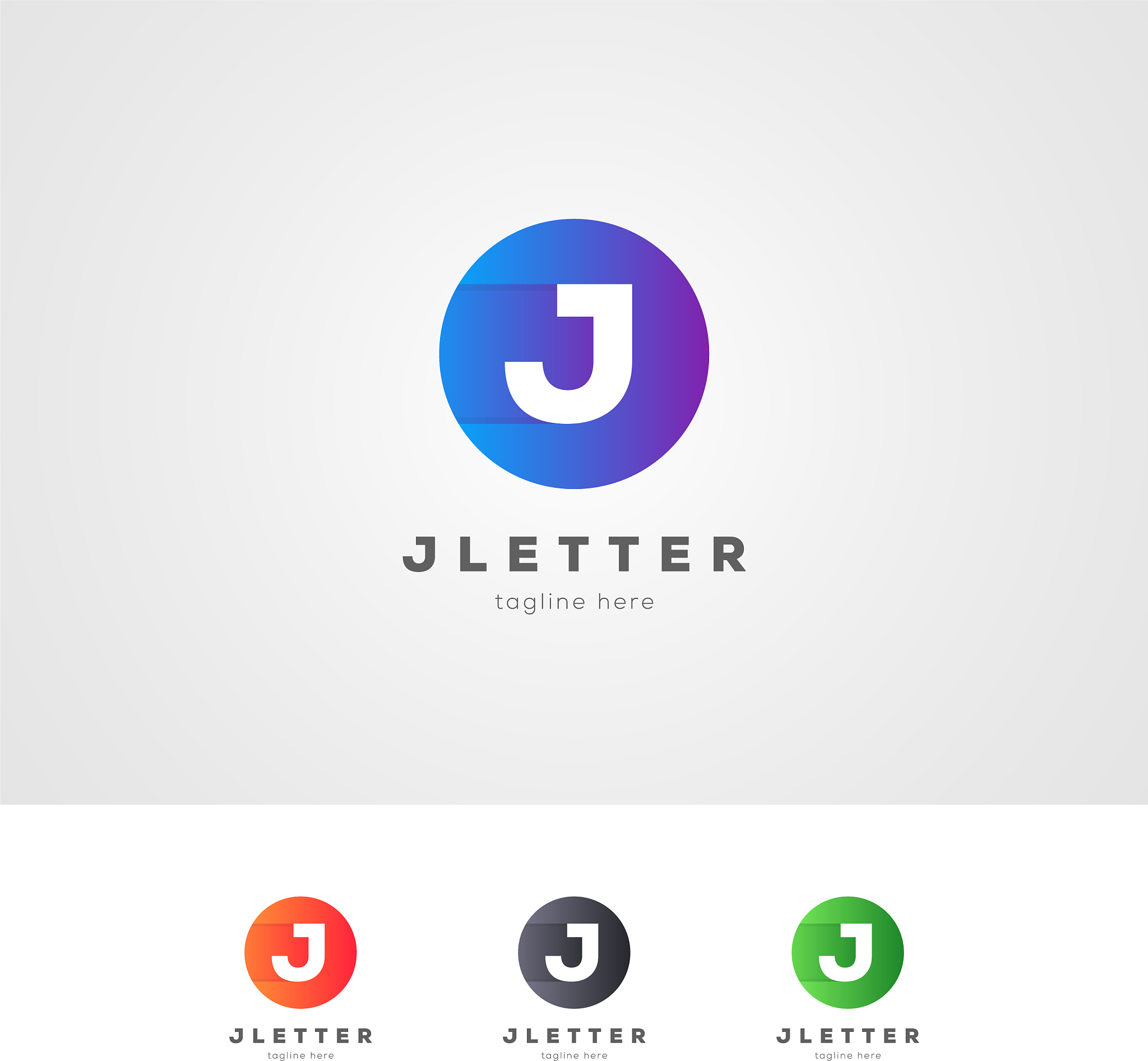 gradient j letter logo design template