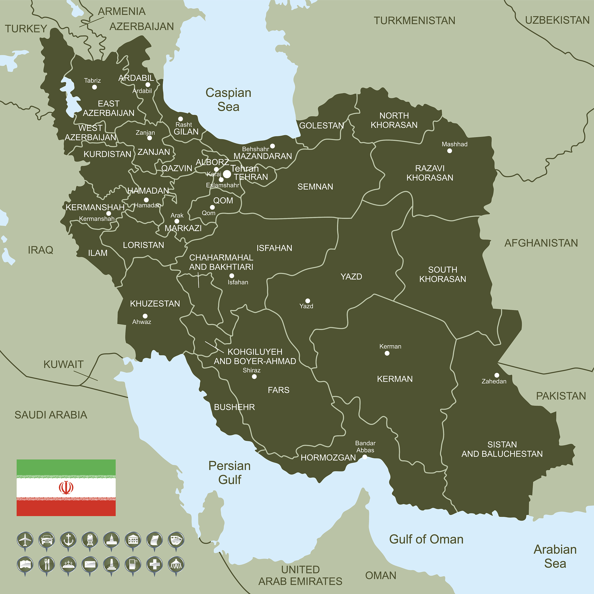 map of iran