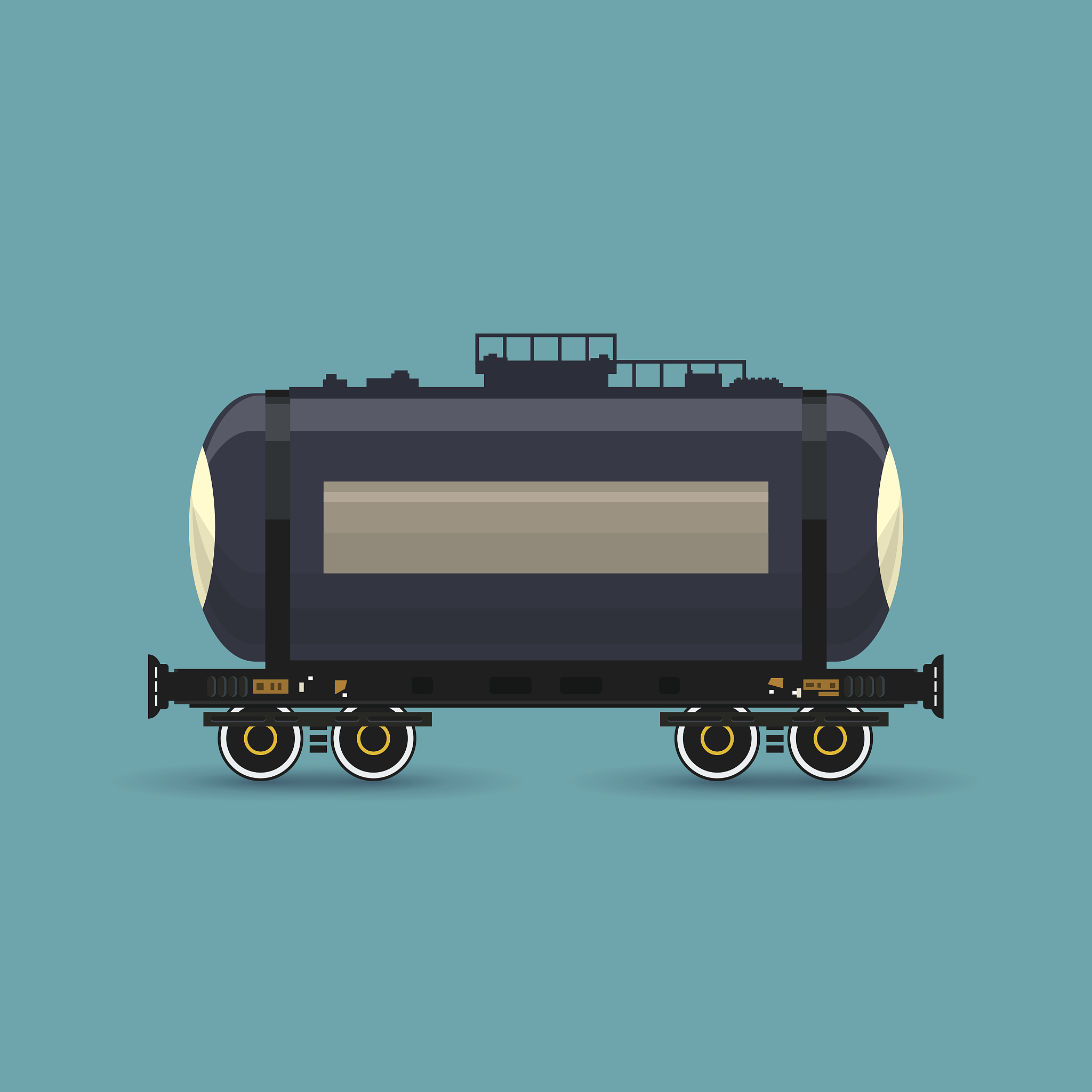 railway tank car isolated