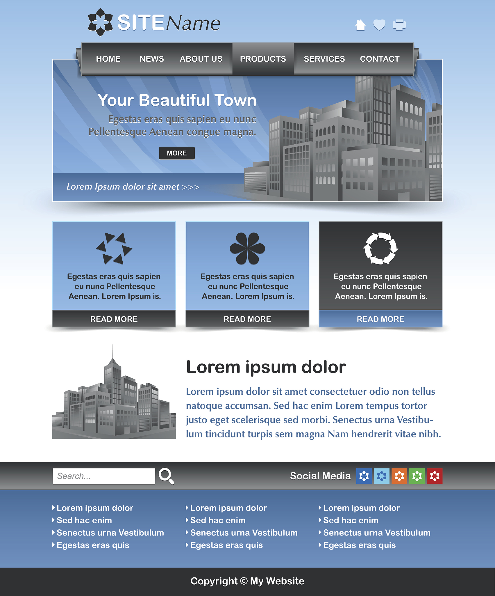 website template layout