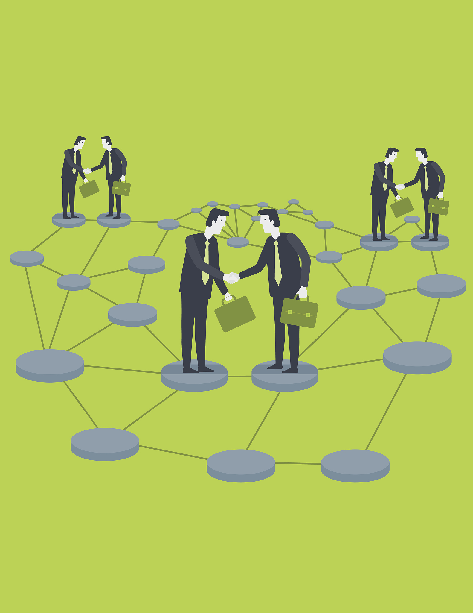 illustrative image of business people making global partners