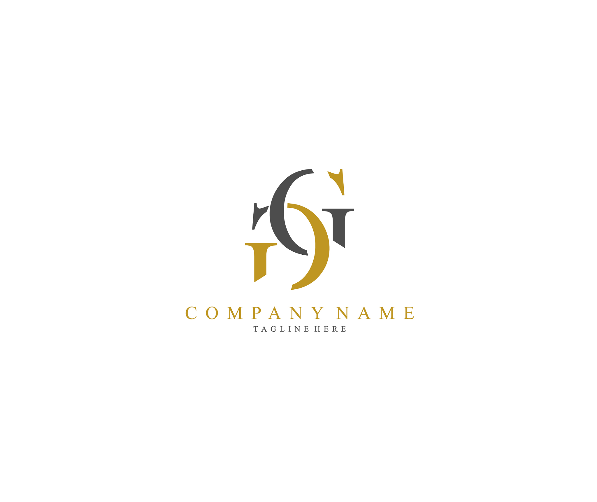 unique minimal elegant gg logo