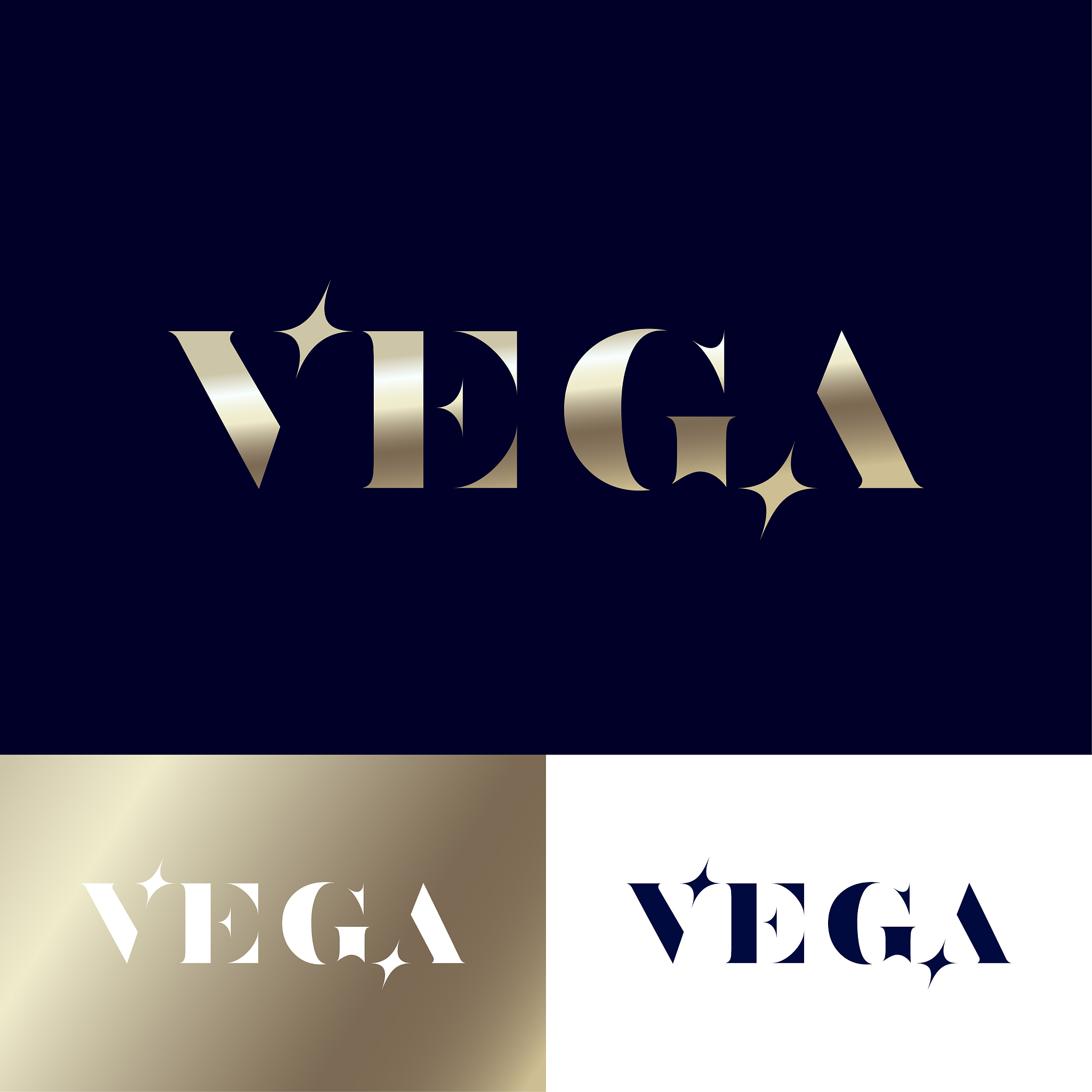 vega logo gold stars jewelry emblem