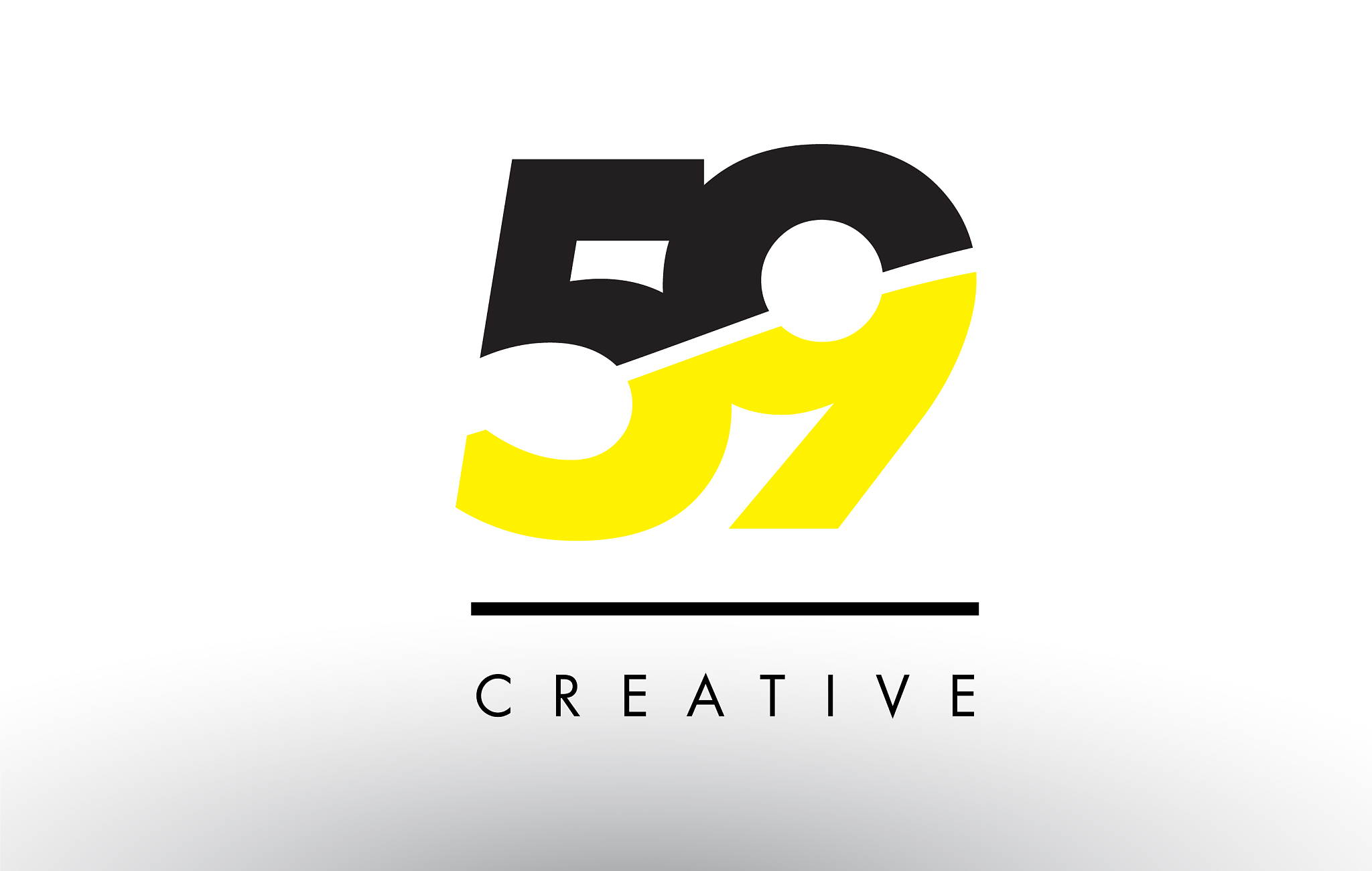 59 black and yellow number logo design