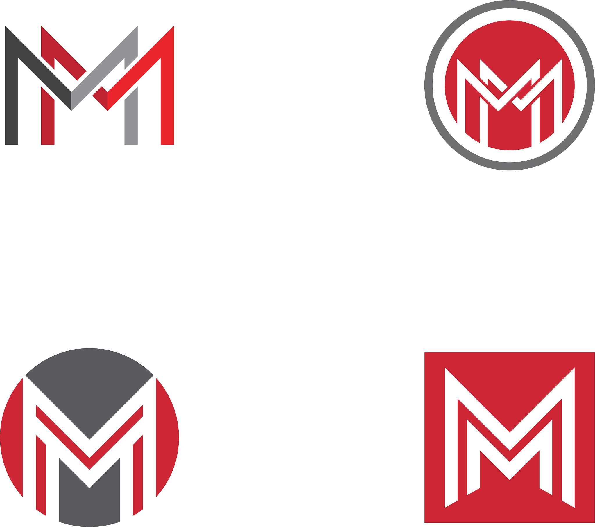 m letter logo template